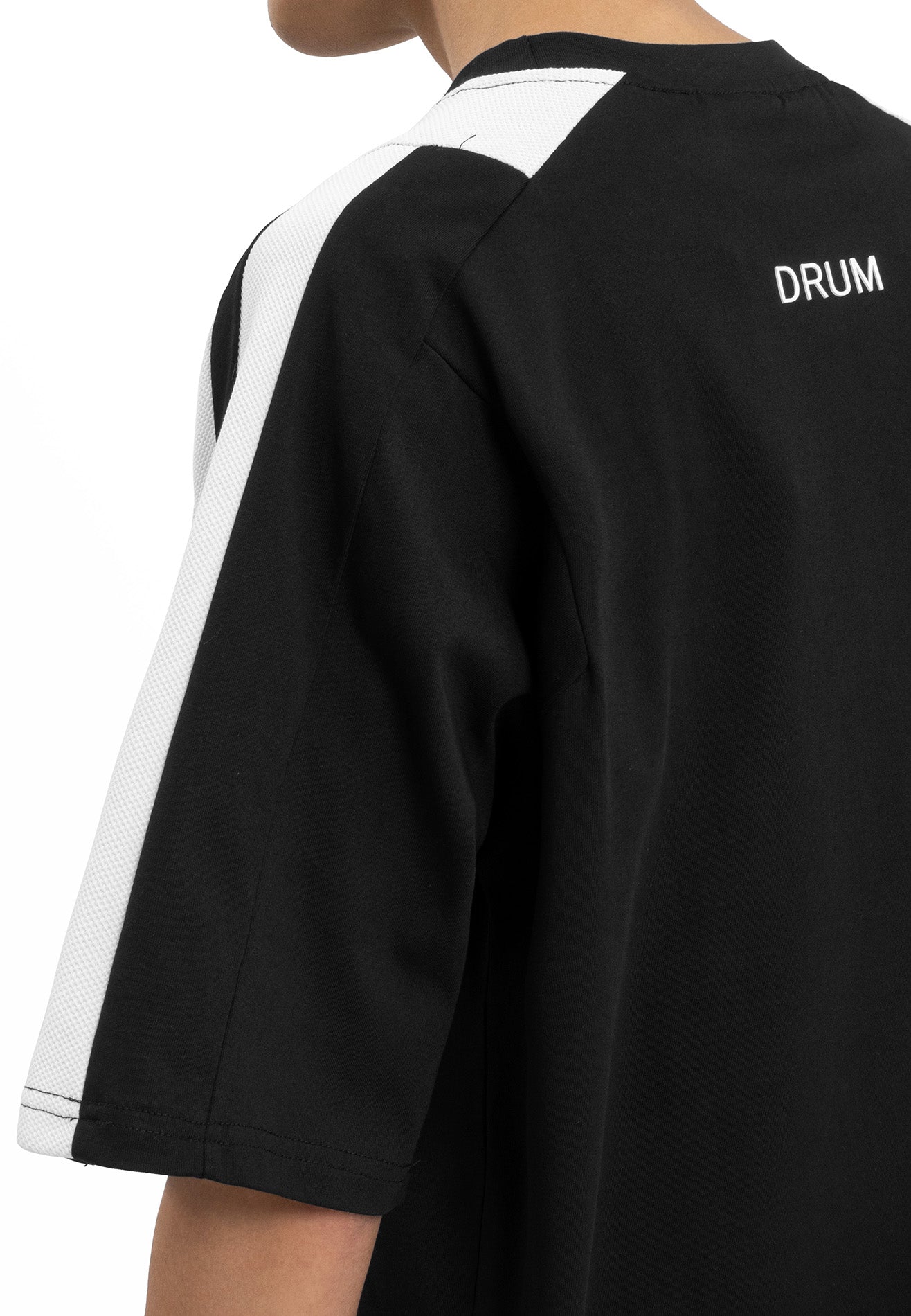 Select Racing Theme Cut & Sew Oversized Tee- Black