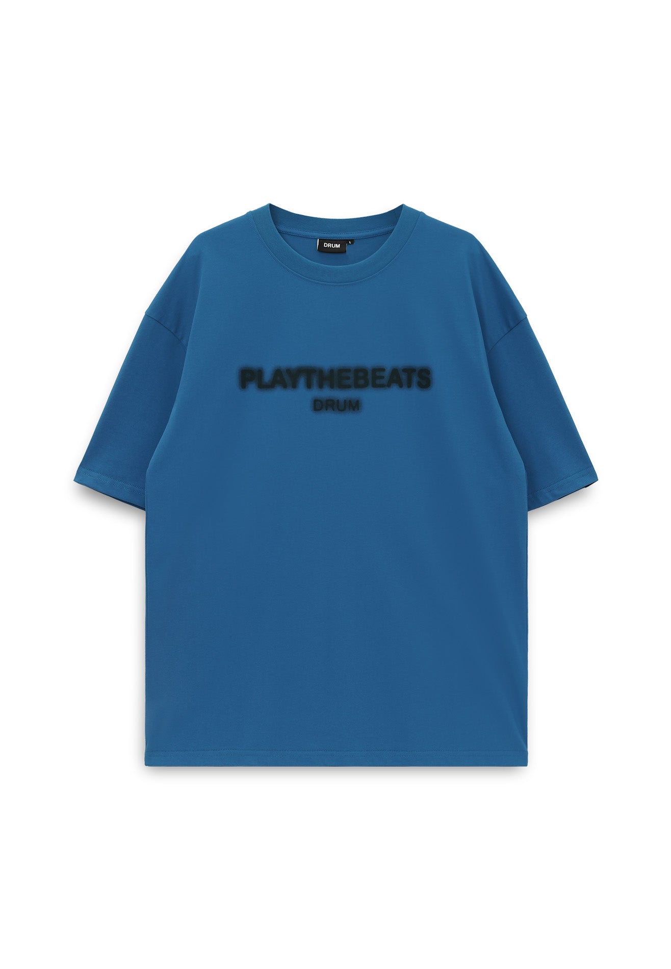 Select Blur Effect Print Oversized Tee- Blue