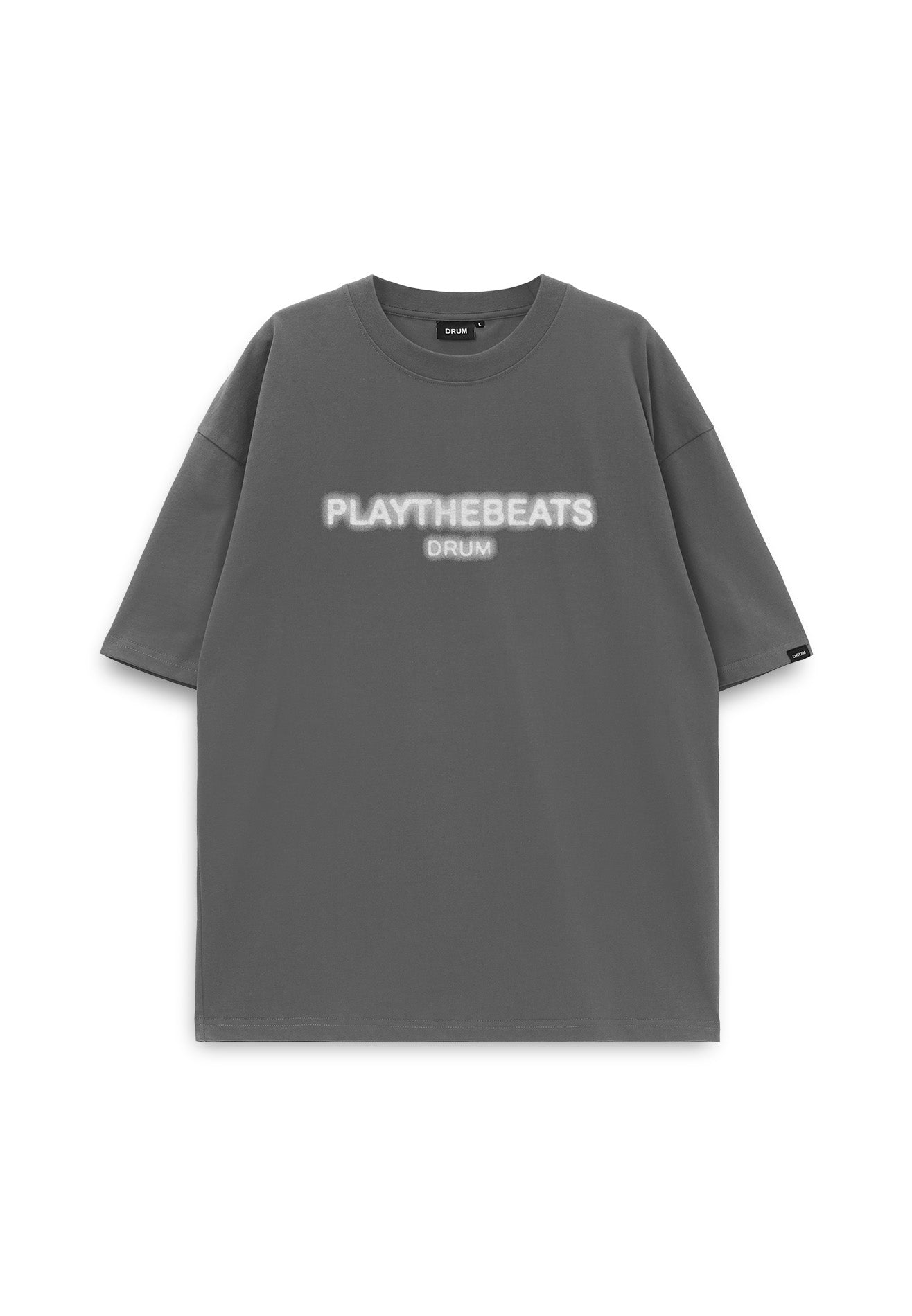 Select Blur Effect Print Oversized Tee- Dark Grey