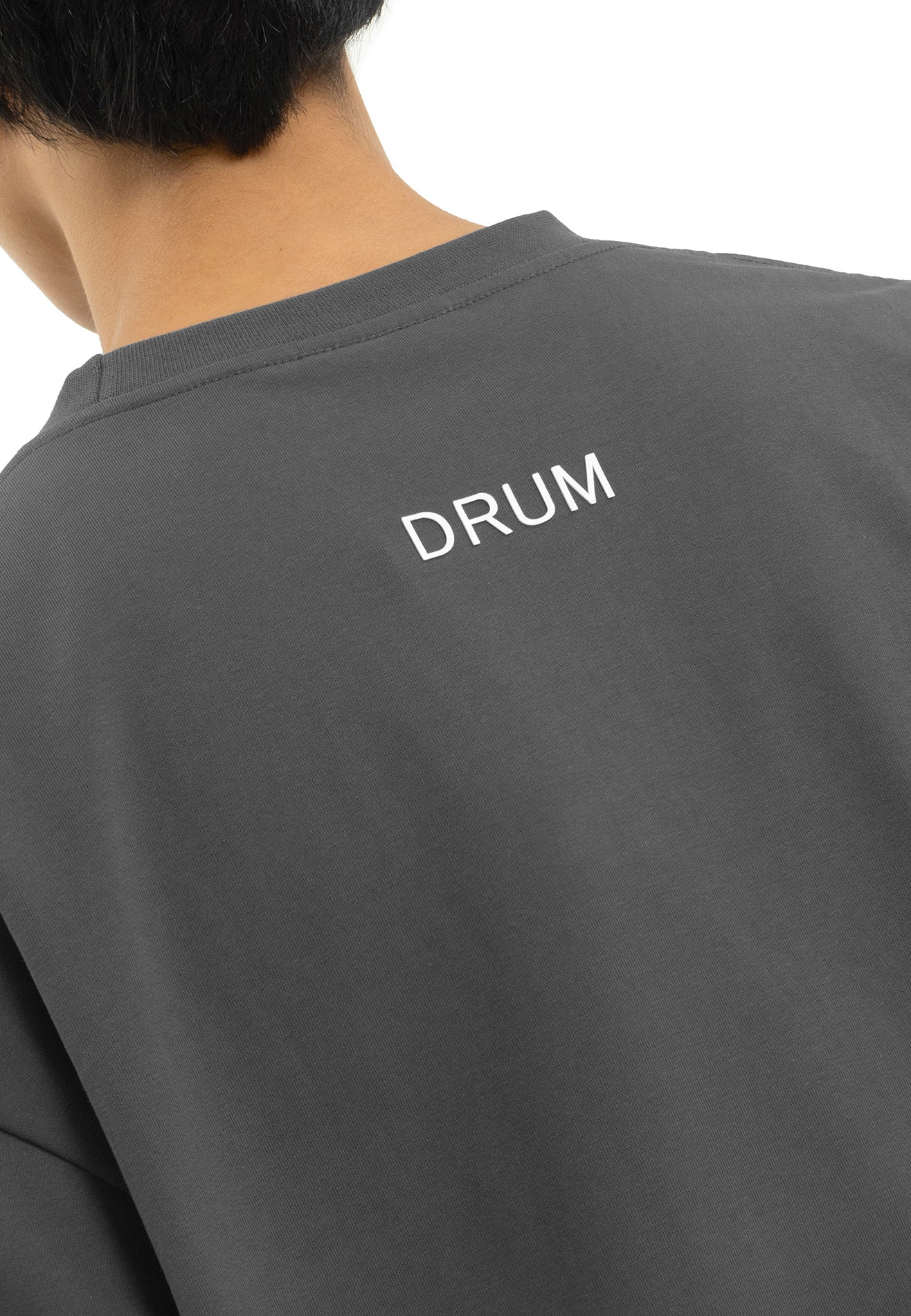 Select Blur Effect Print Oversized Tee- Dark Grey