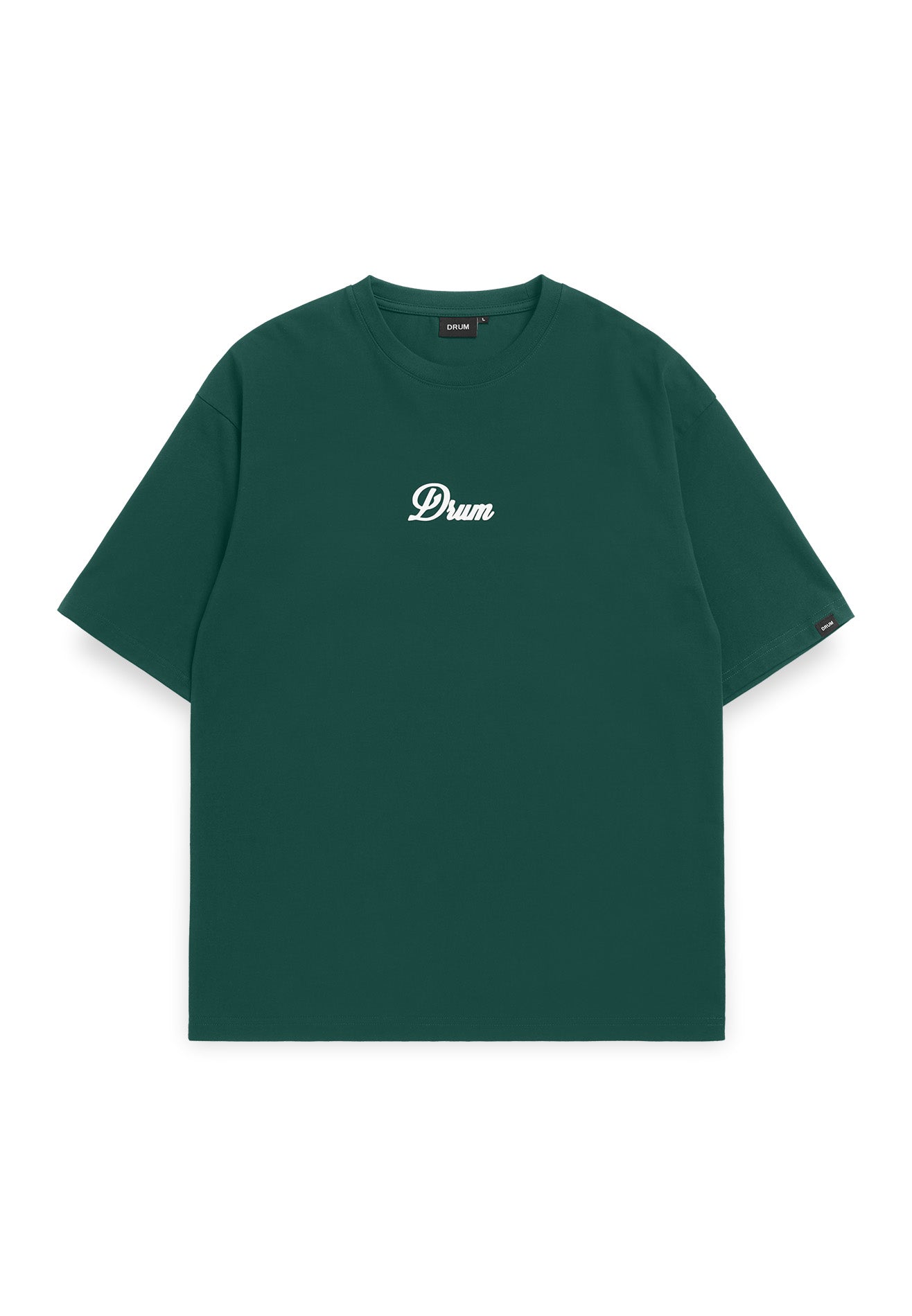 Select Slogan Reflective Print Oversized Tee- Dark Green