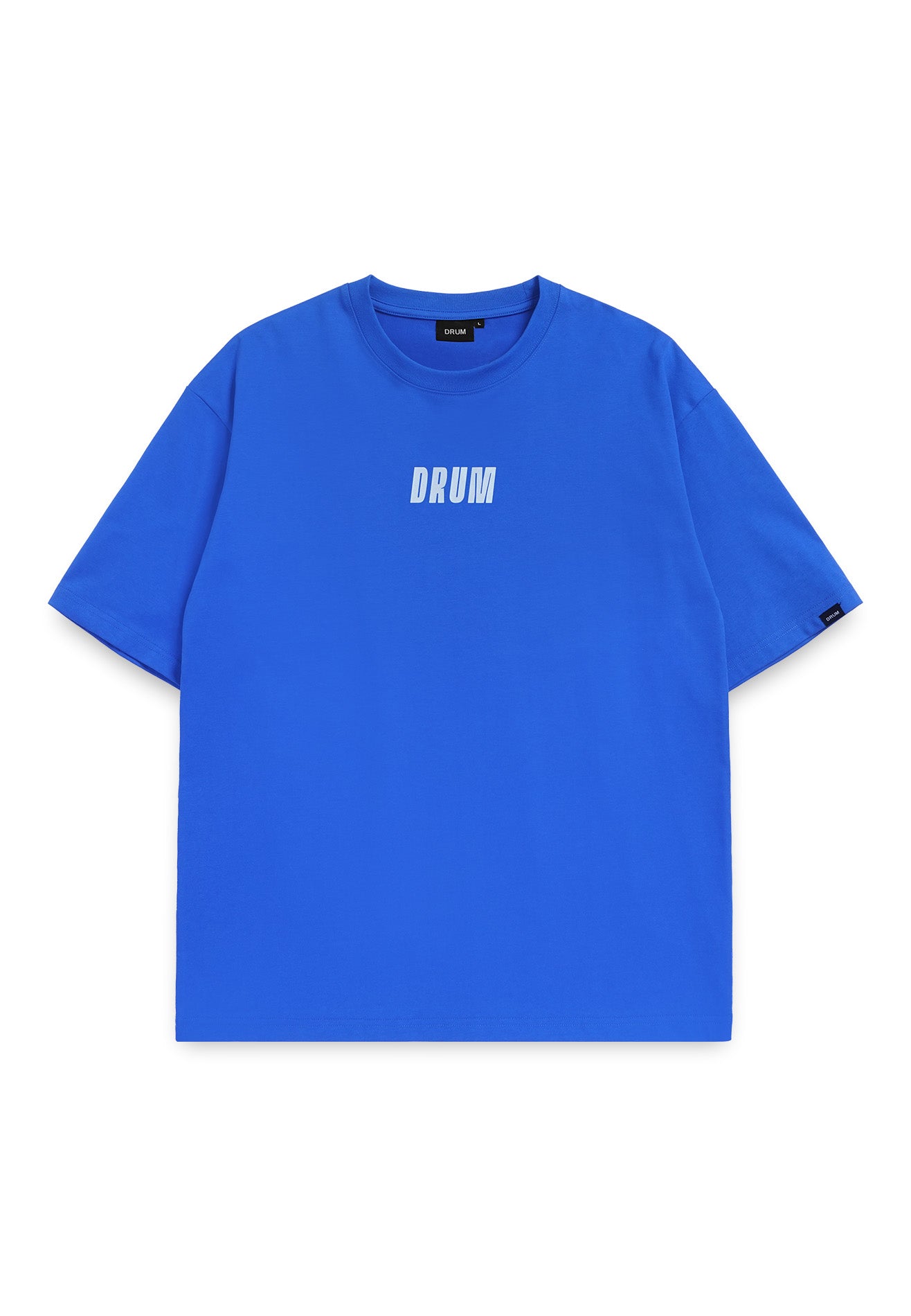 Select Bold Slogan Reflective Print Oversized Tee- Blue