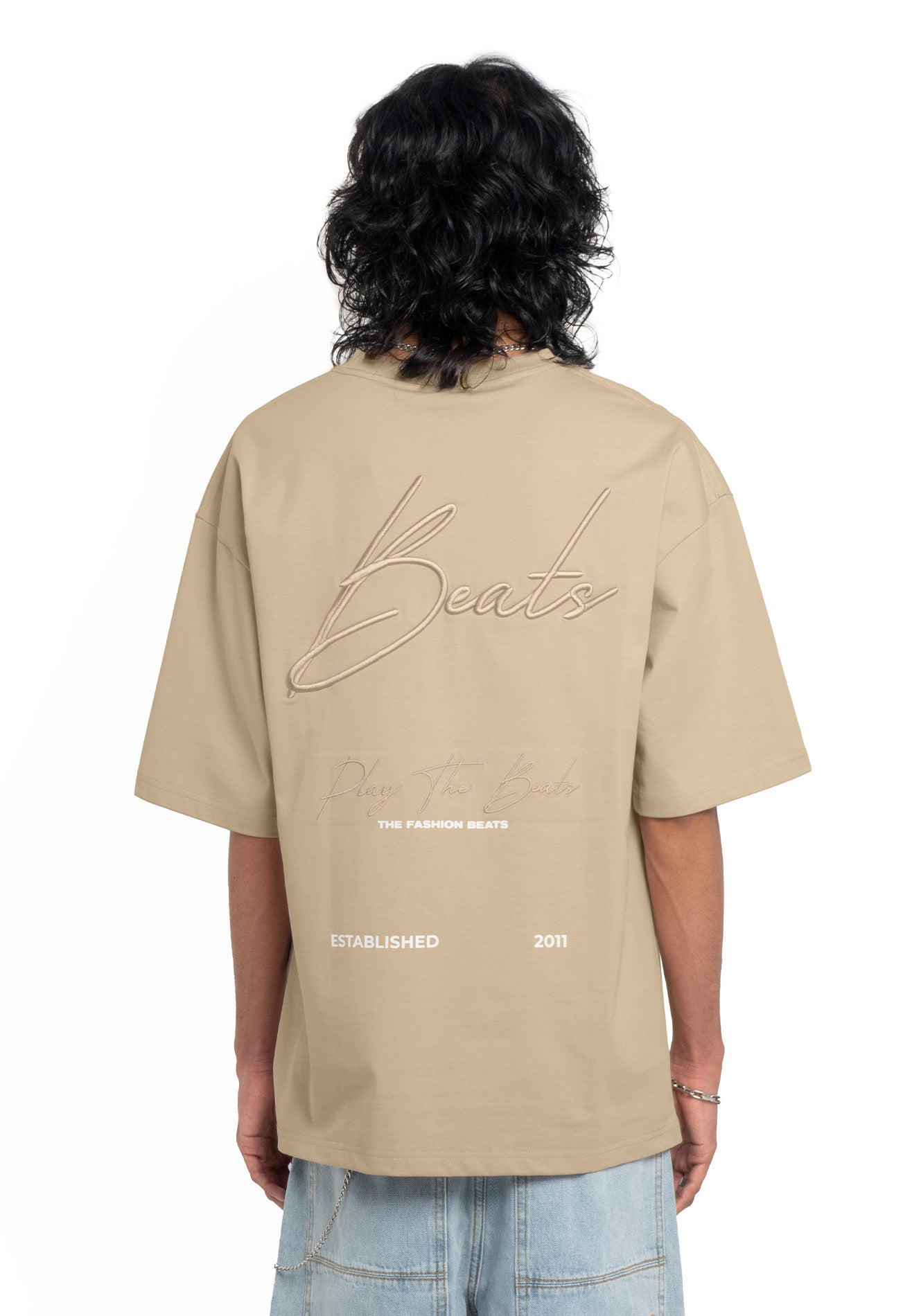 Select 3D Embroidery Oversized Tee- Khaki