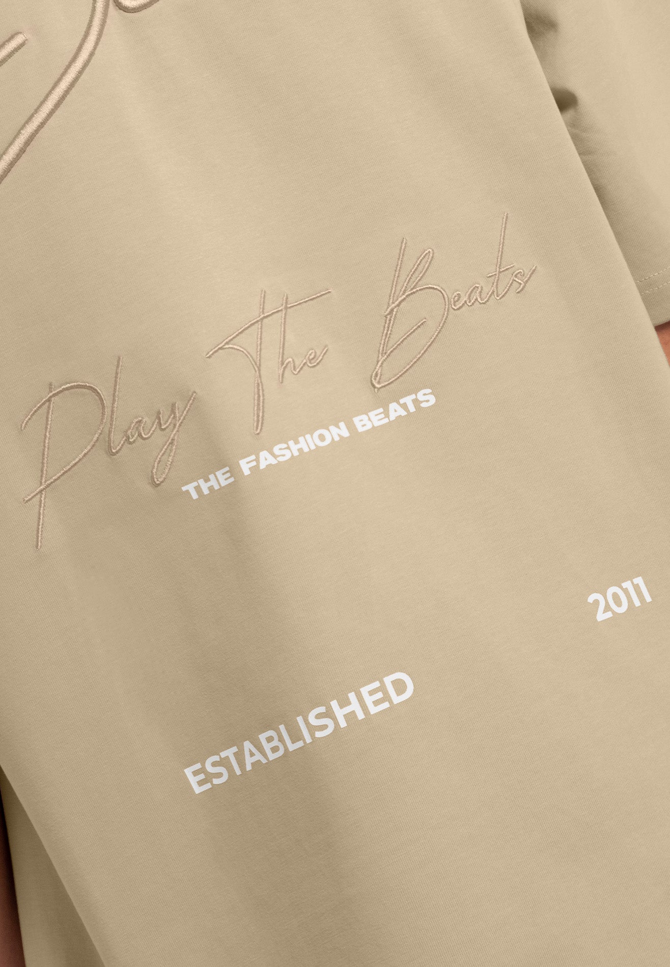 Select 3D Embroidery Oversized Tee- Khaki