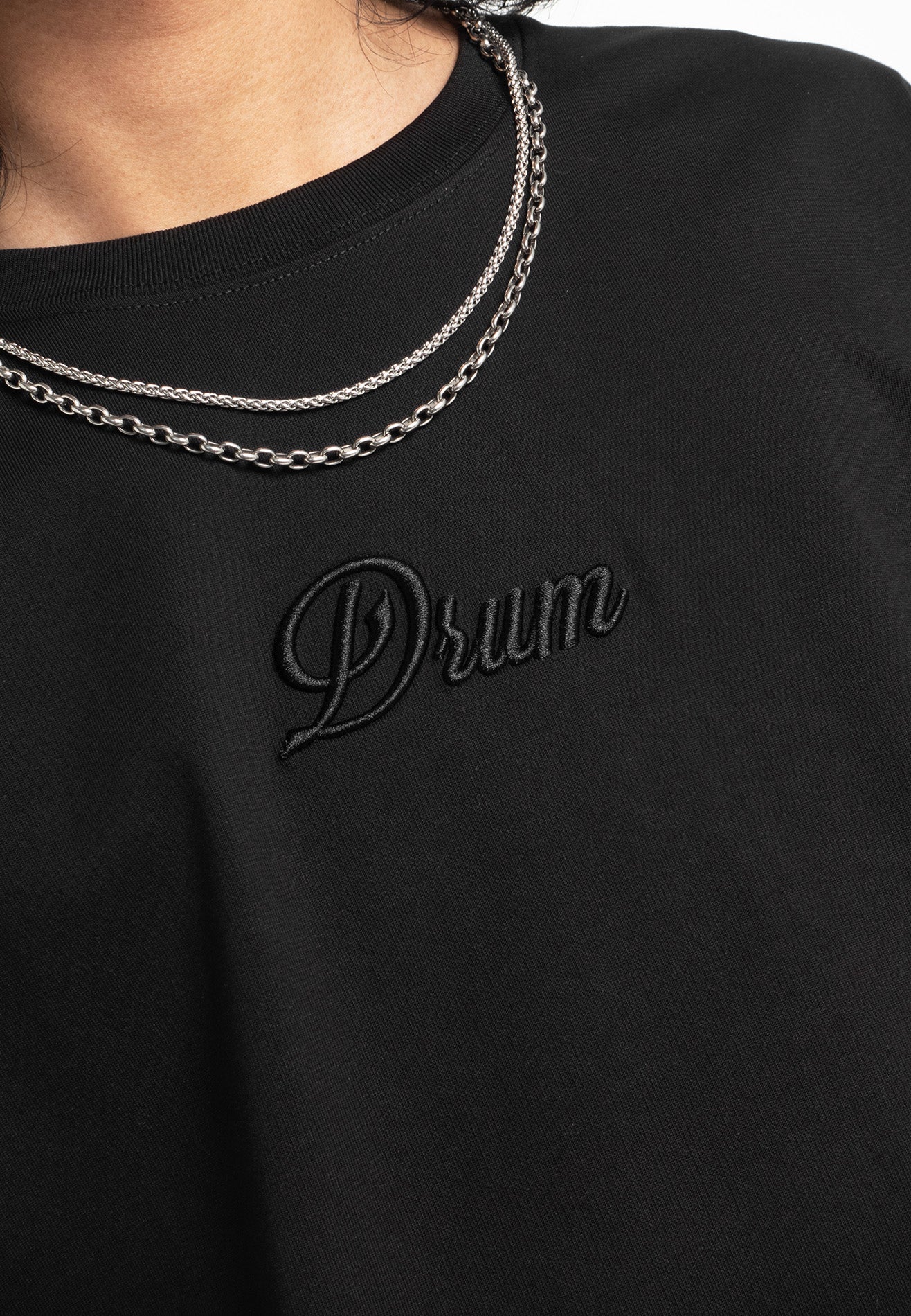 Select 3D Embroidery Oversized Tee- Black