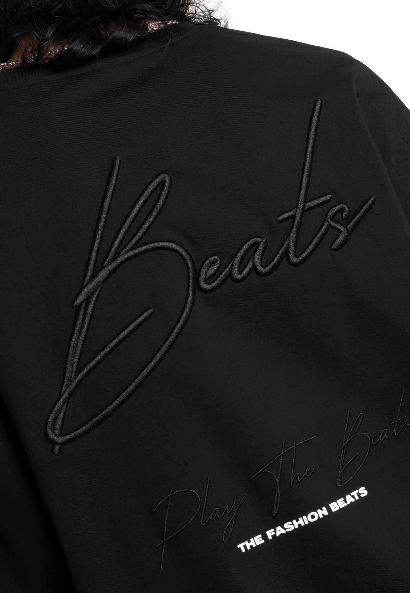 Select 3D Embroidery Oversized Tee- Black