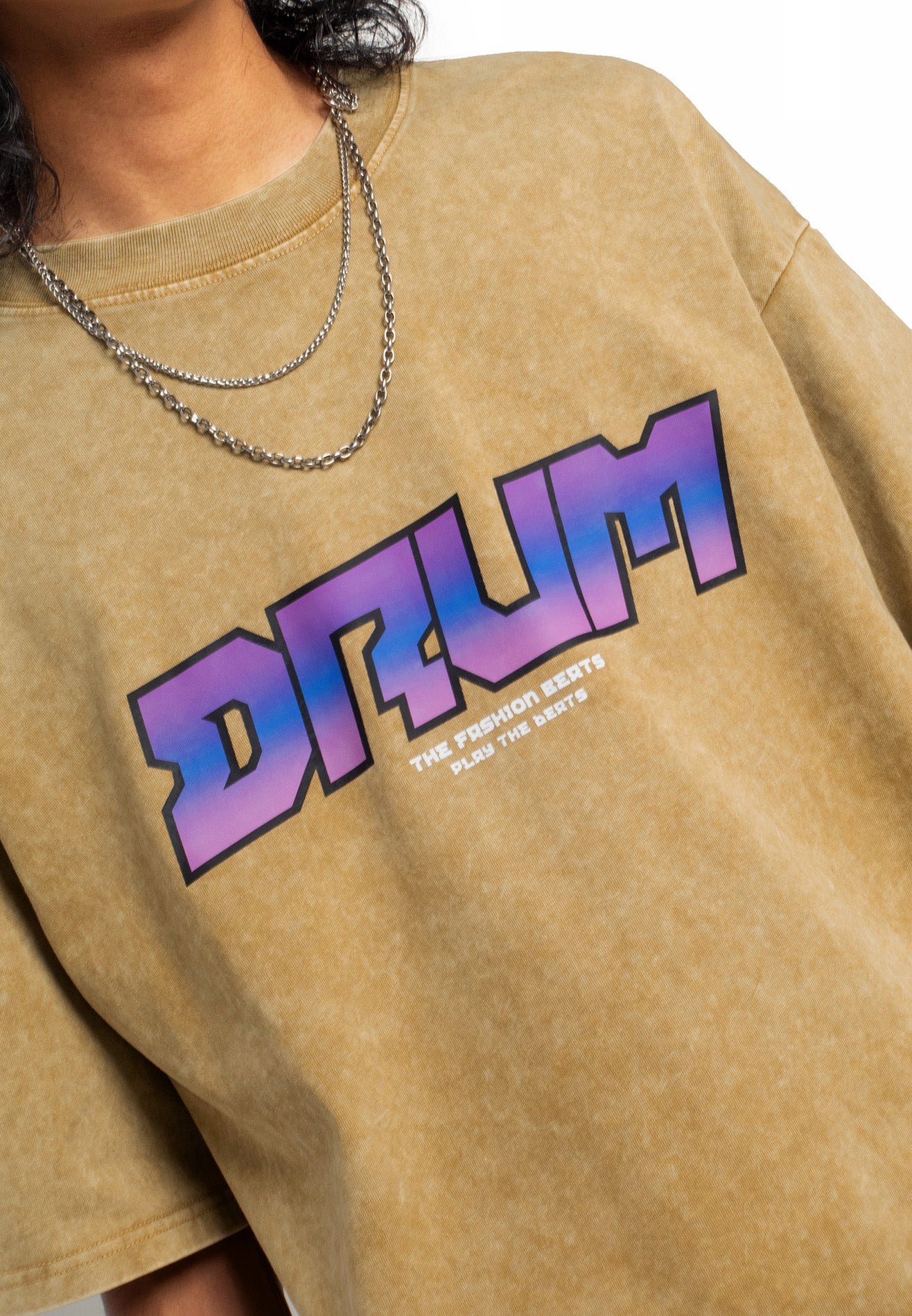 Select Stoned Washed Oversized Tee- Khaki