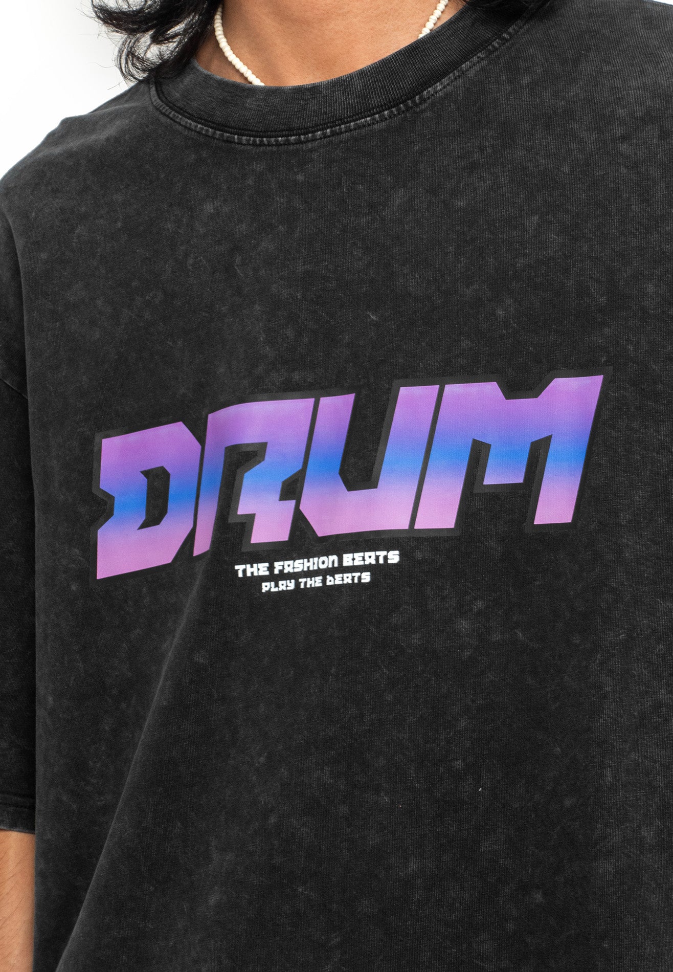 Select Stoned Washed Oversized Tee- Black