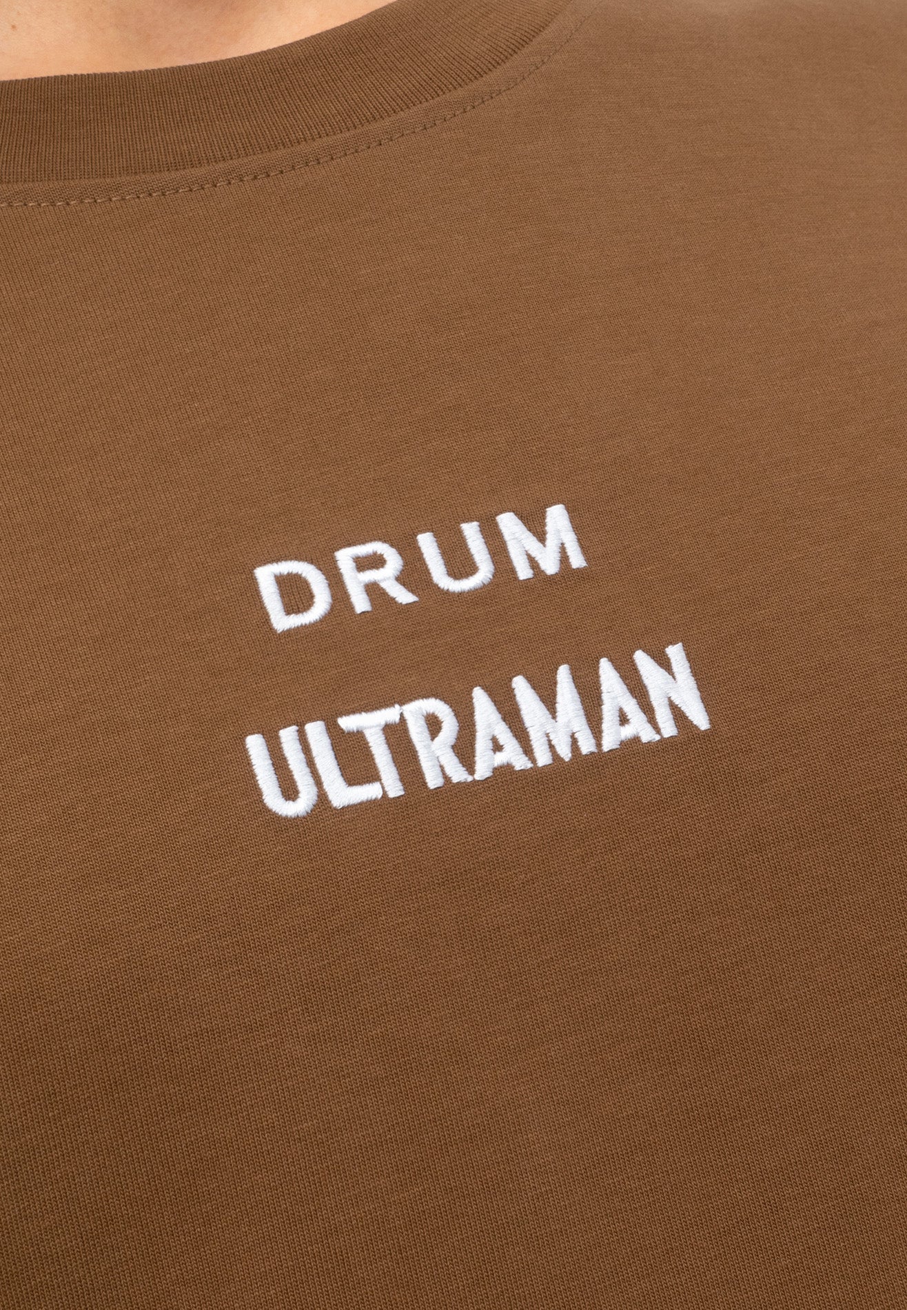 DRUM | ULTRAMAN Flocking Details Oversized Tee- Brown