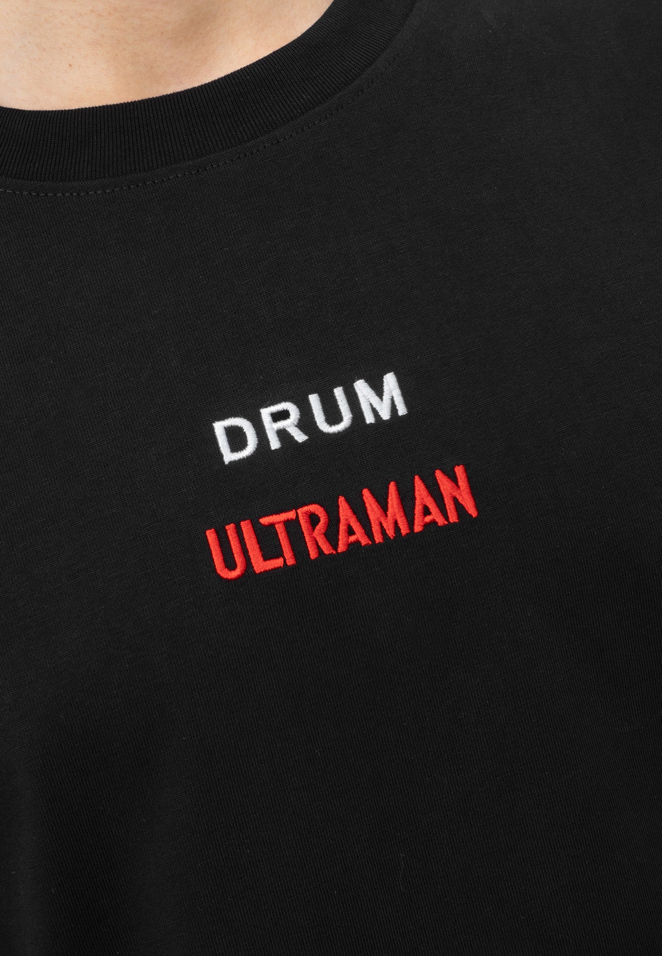 DRUM | ULTRAMAN Flocking Details Oversized Tee- Black