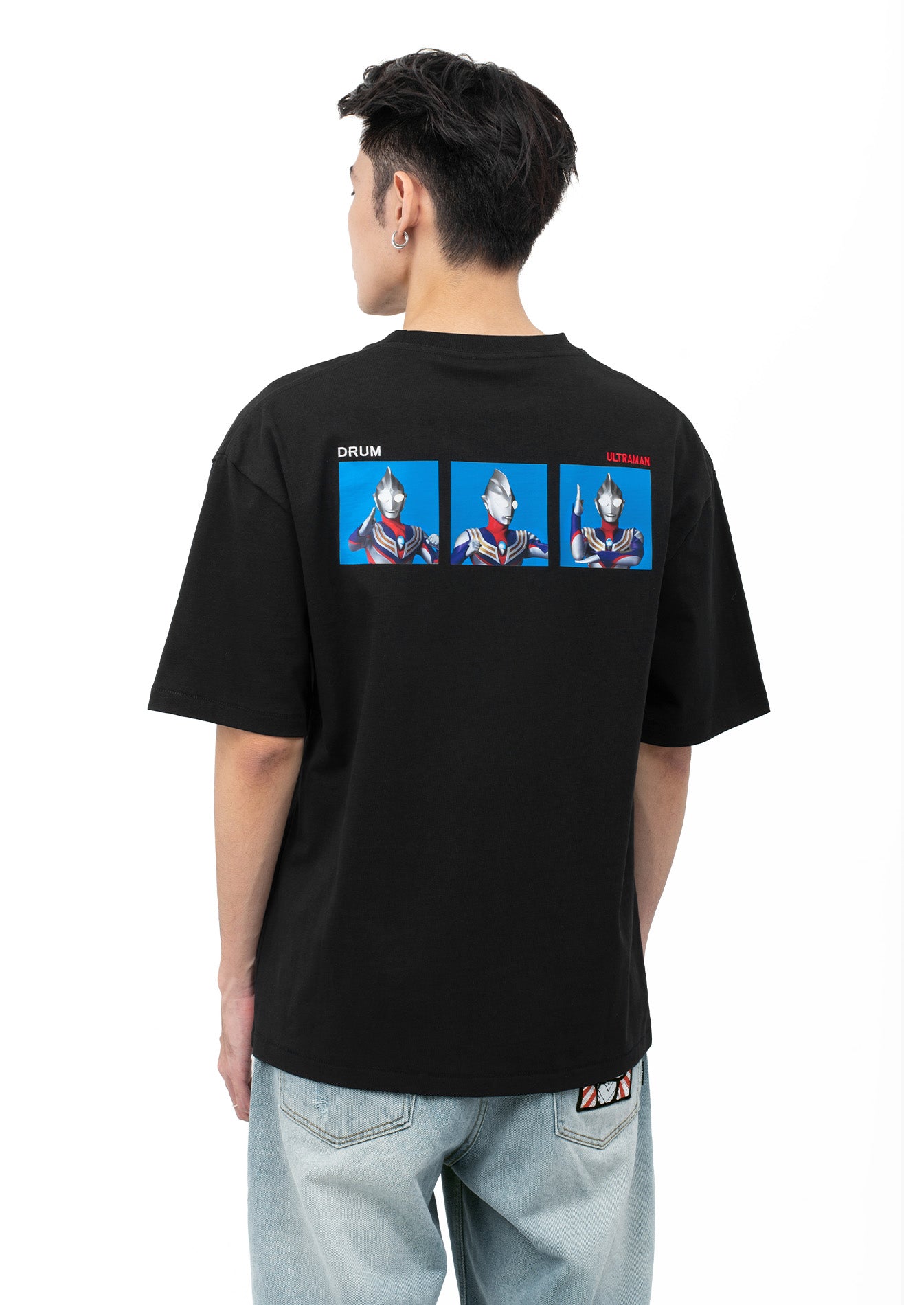 DRUM | ULTRAMAN Ultraman Tiga Oversized Tee- Black