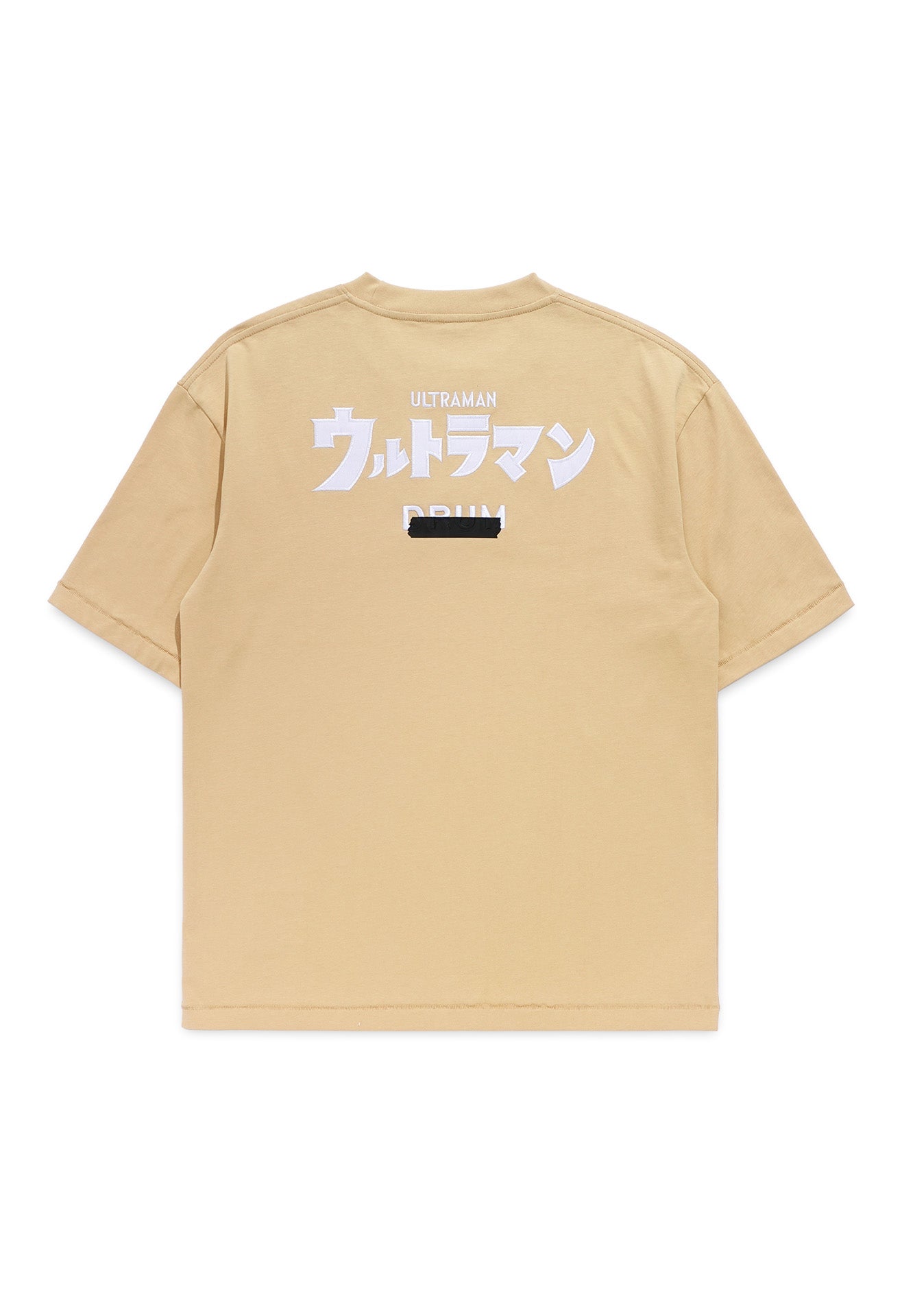 DRUM | ULTRAMAN Silicon Tape Details Oversized Tee- Light Khaki
