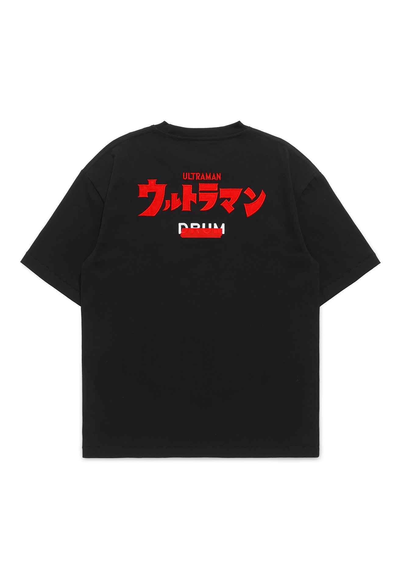 DRUM | ULTRAMAN Silicon Tape Details Oversized Tee- Black