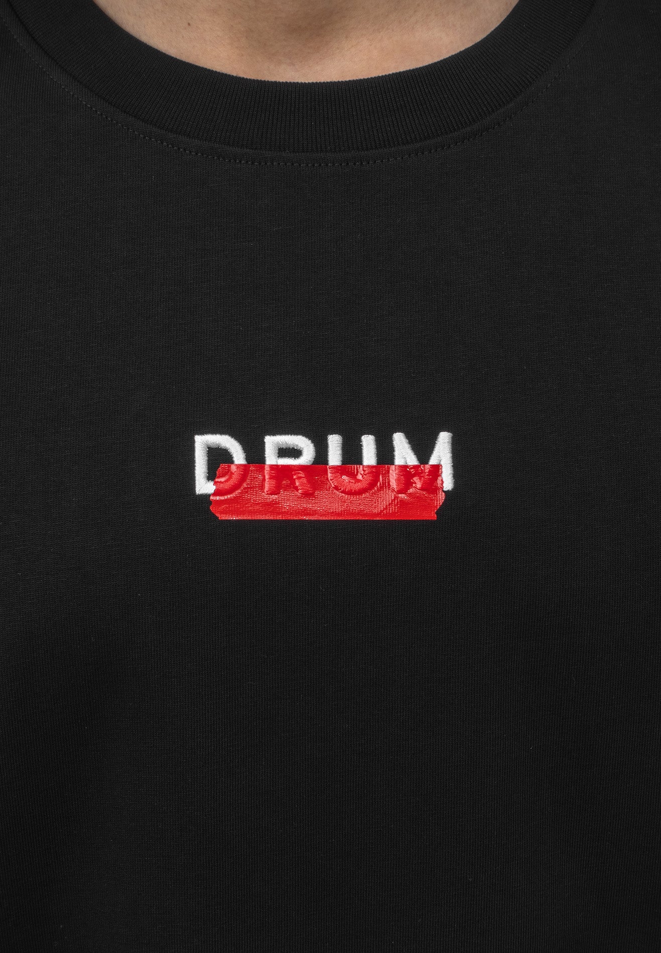 DRUM | ULTRAMAN Silicon Tape Details Oversized Tee- Black