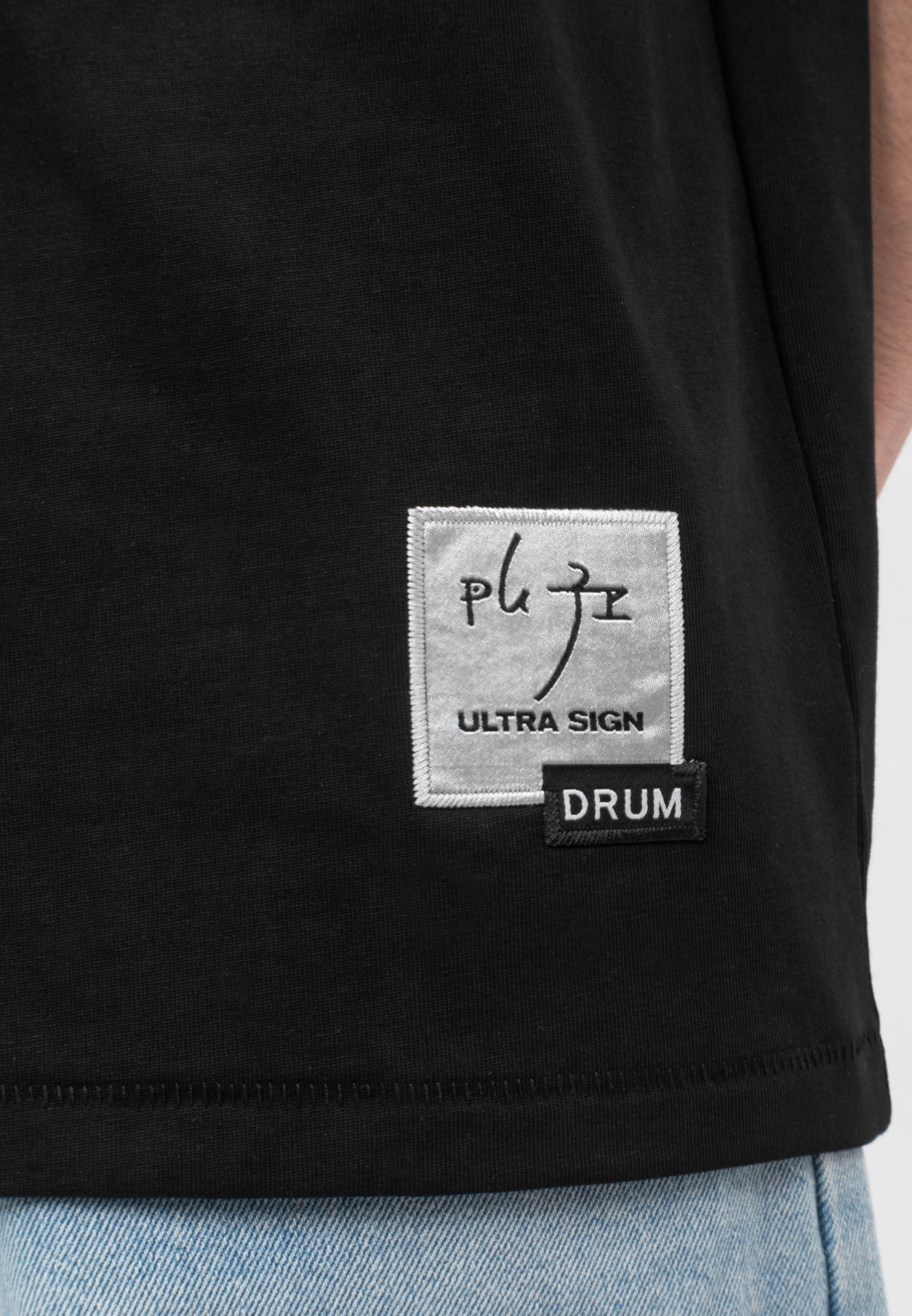 DRUM | ULTRAMAN Silicon Tape Details Oversized Tee- Black