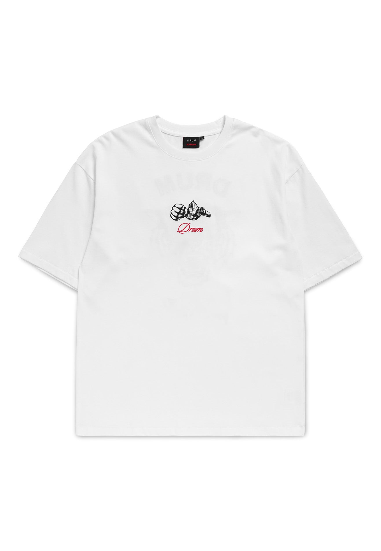 DRUM | ULTRAMAN Tiger Embroidery Oversized Tee- White