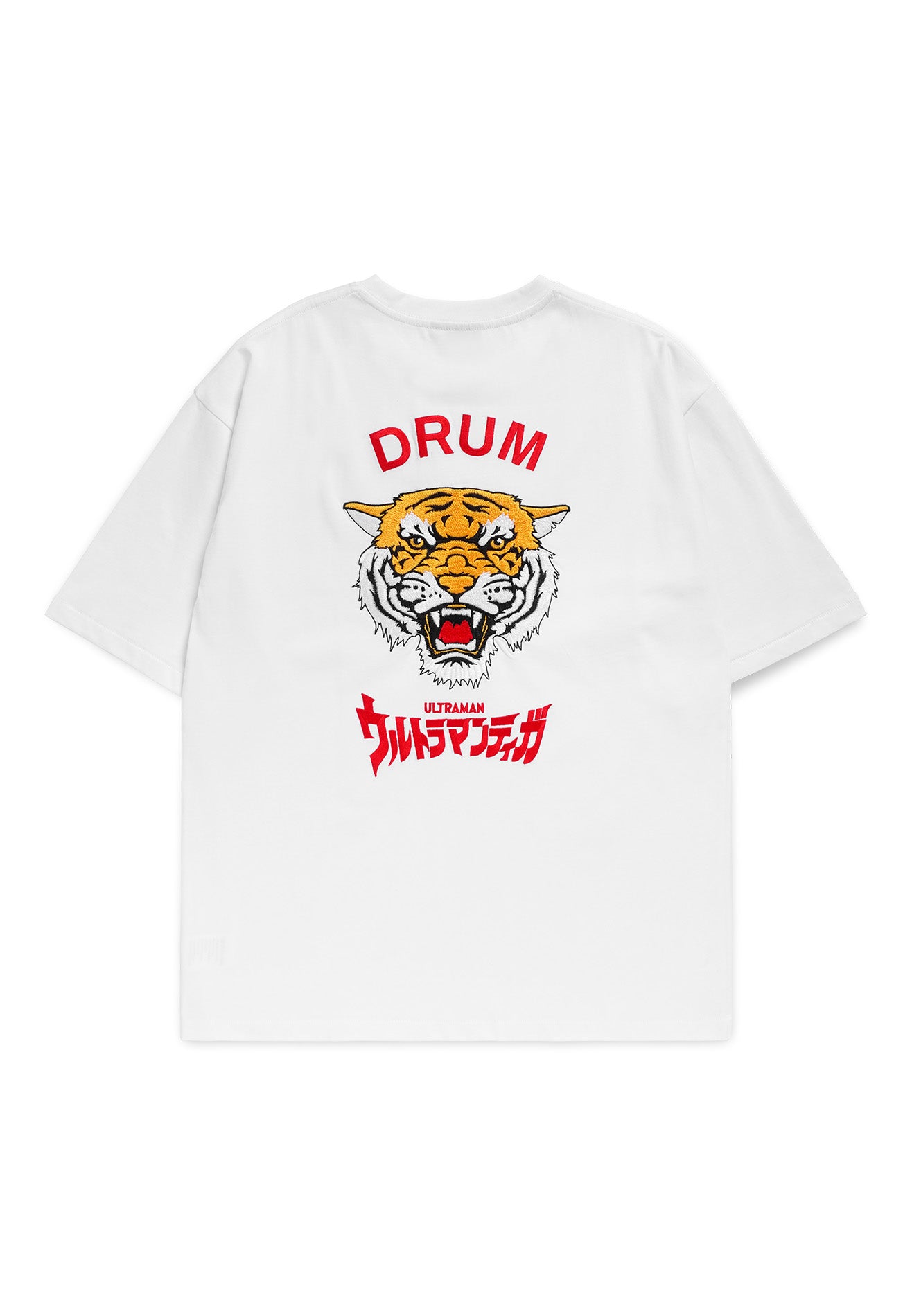 DRUM | ULTRAMAN Tiger Embroidery Oversized Tee- White