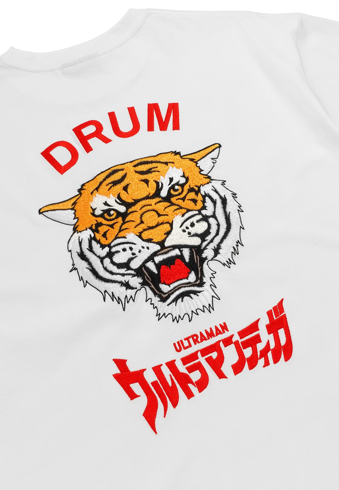 DRUM | ULTRAMAN Tiger Embroidery Oversized Tee- White