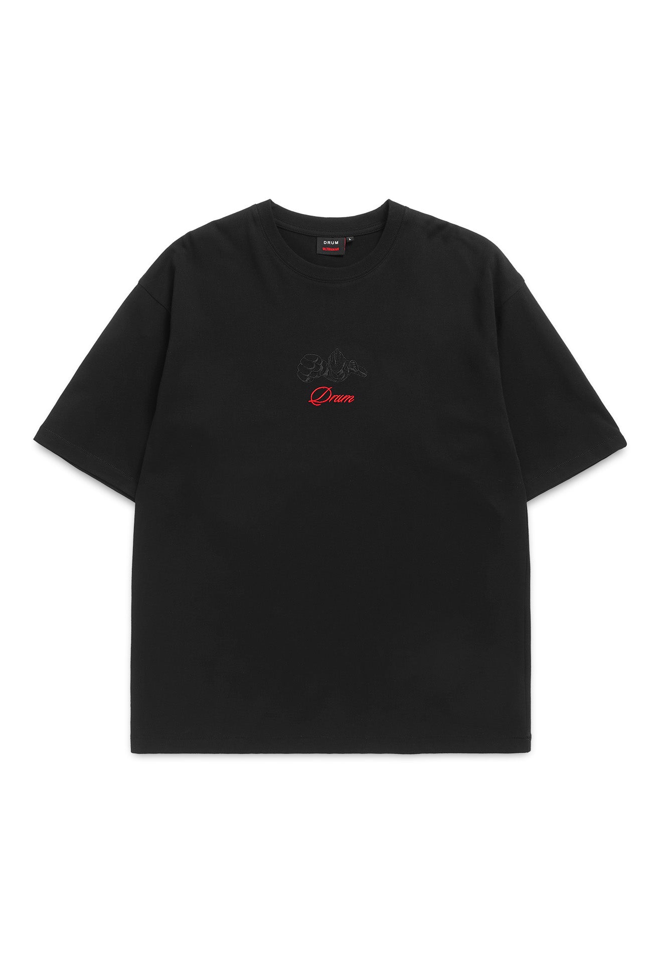 DRUM | ULTRAMAN Tiger Embroidery Oversized Tee- Black
