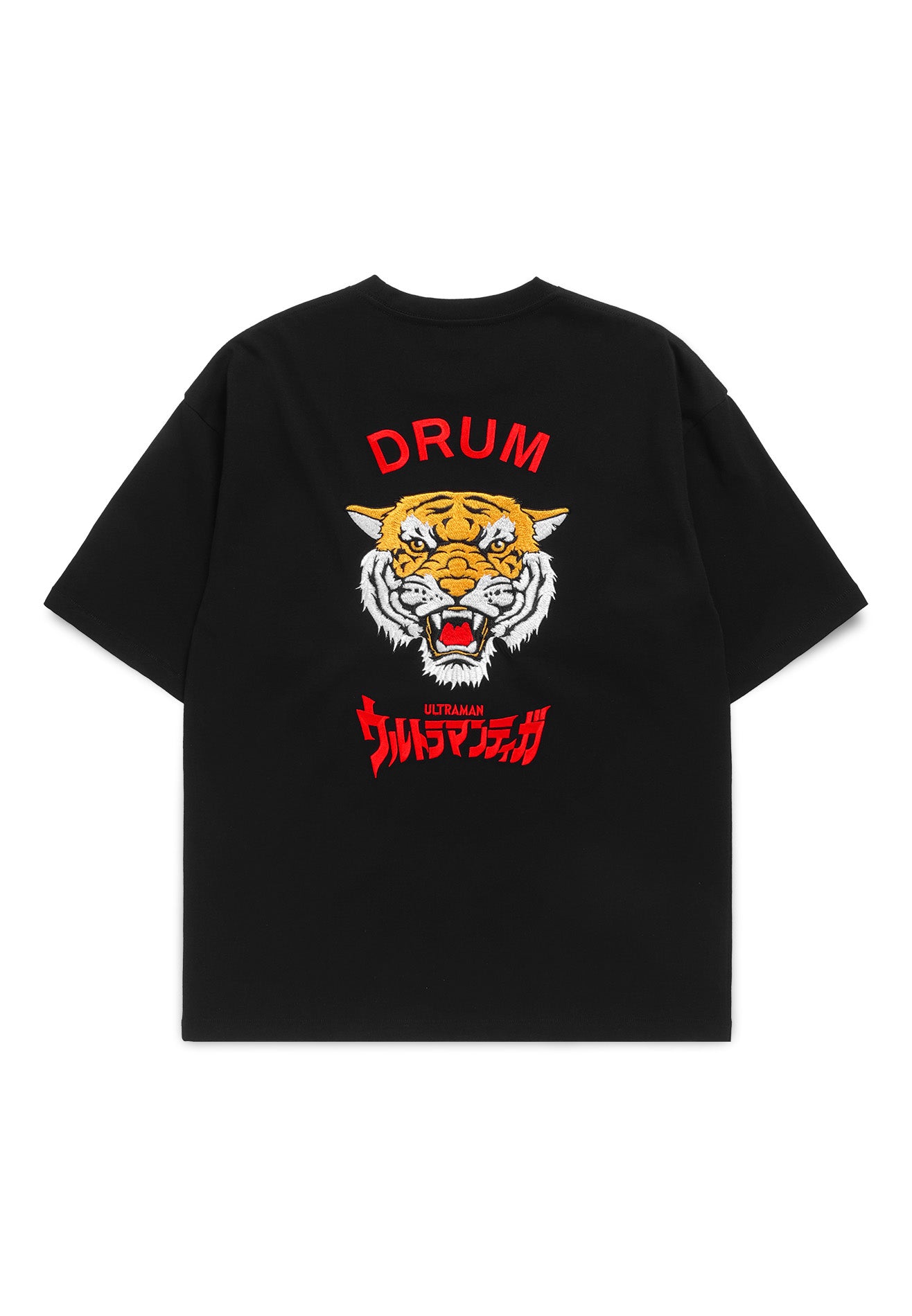 DRUM | ULTRAMAN Tiger Embroidery Oversized Tee- Black