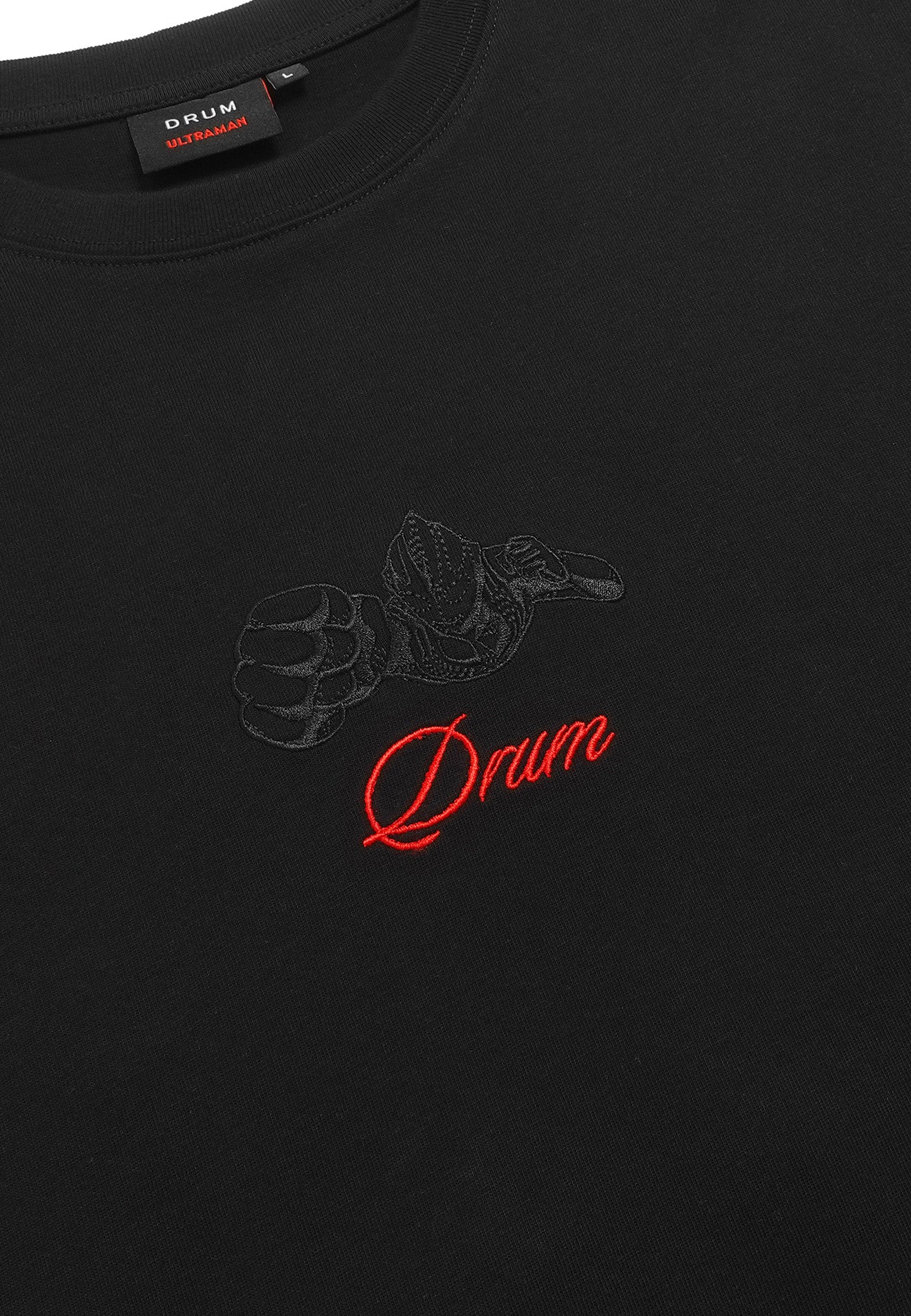 DRUM | ULTRAMAN Tiger Embroidery Oversized Tee- Black