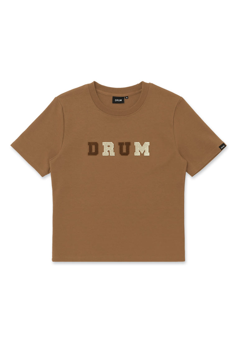 DRUM SELECT Women Toothbrush Embroidery Top- Brown