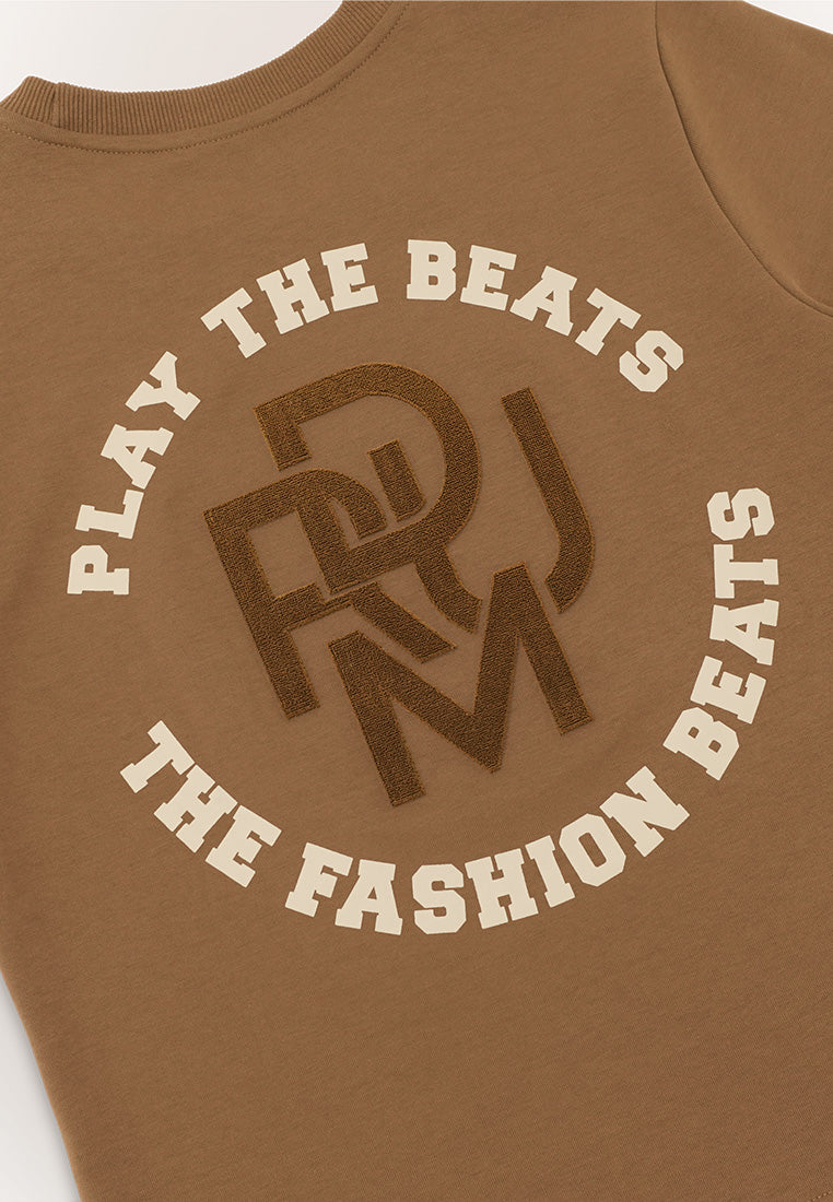 DRUM SELECT Women Toothbrush Embroidery Top- Brown