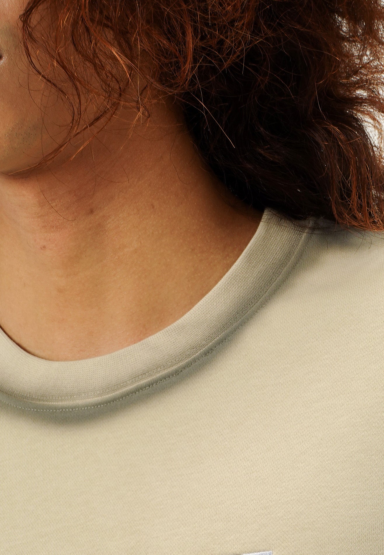 DRUM SELECT Studded Spray Details Oversized Boxy Tee- Light Khaki