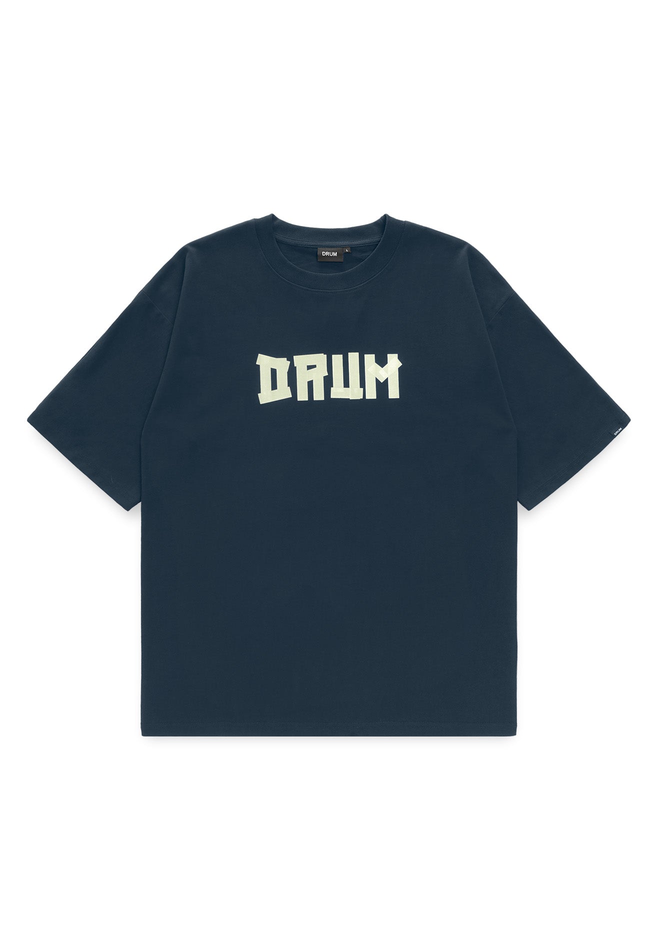 DRUM SELECT Logo TPU Tape Oversized Tee- Dark Blue