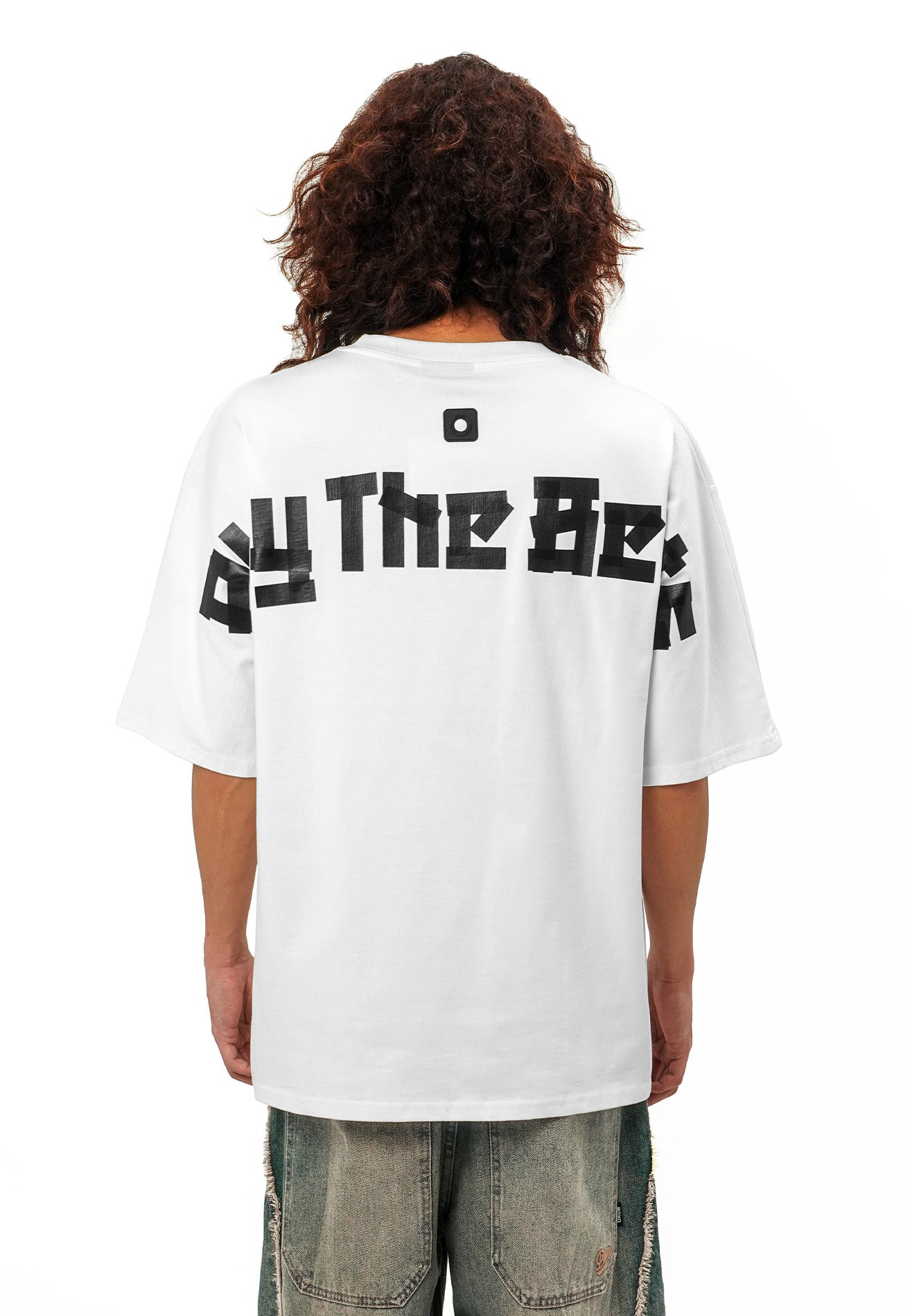 DRUM SELECT Logo TPU Tape Oversized Tee- White