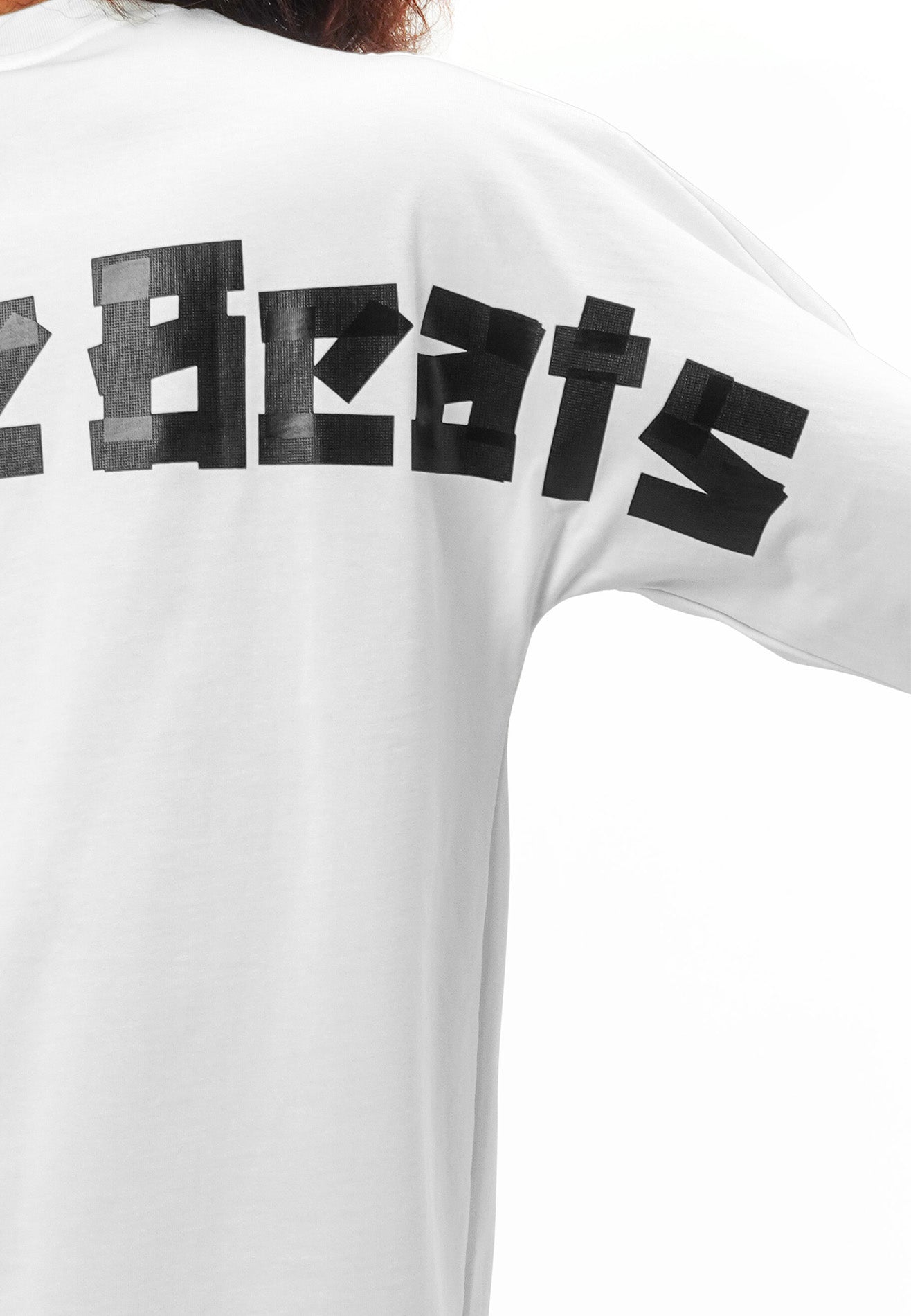 DRUM SELECT Logo TPU Tape Oversized Tee- White