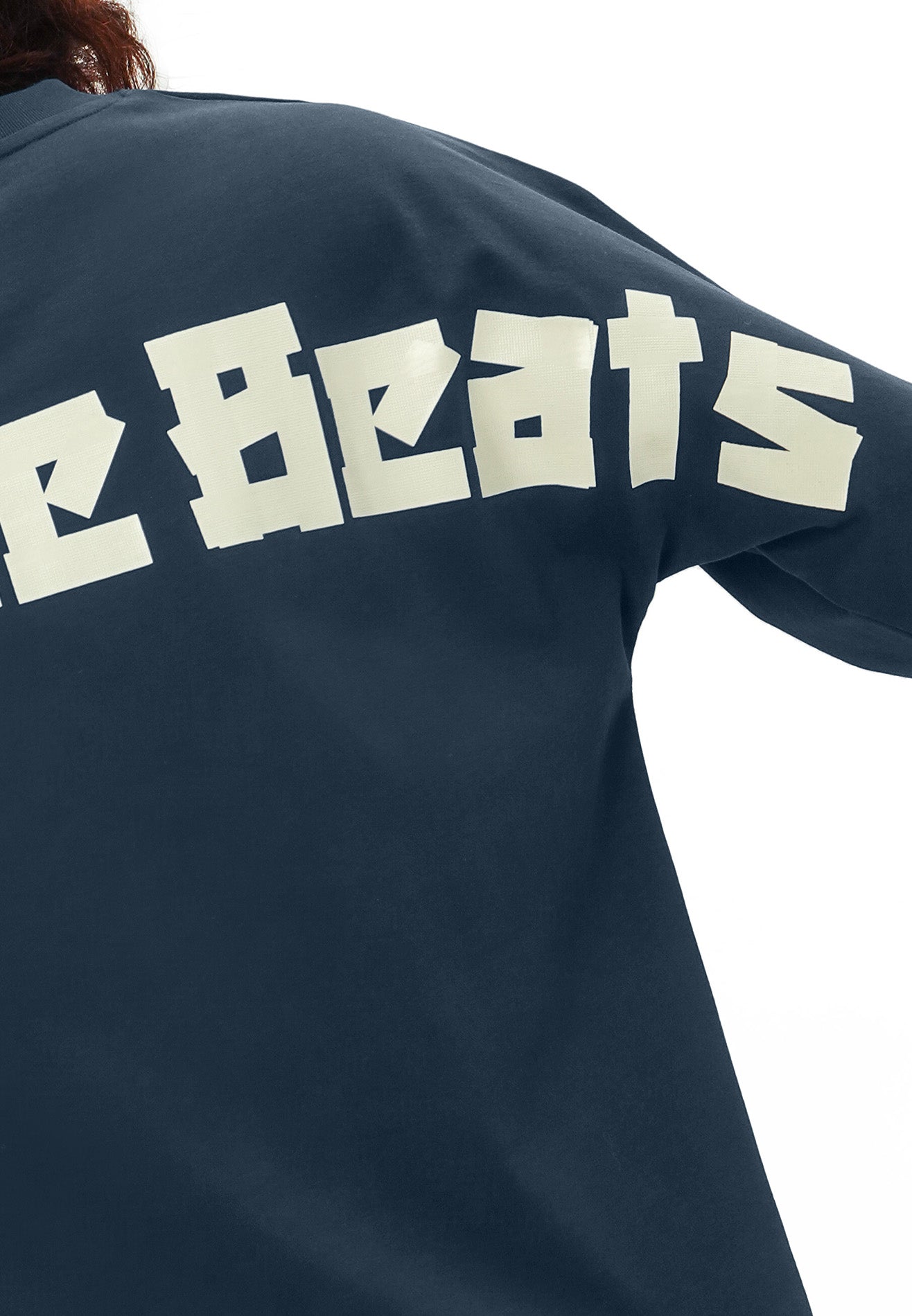 DRUM SELECT Logo TPU Tape Oversized Tee- Dark Blue