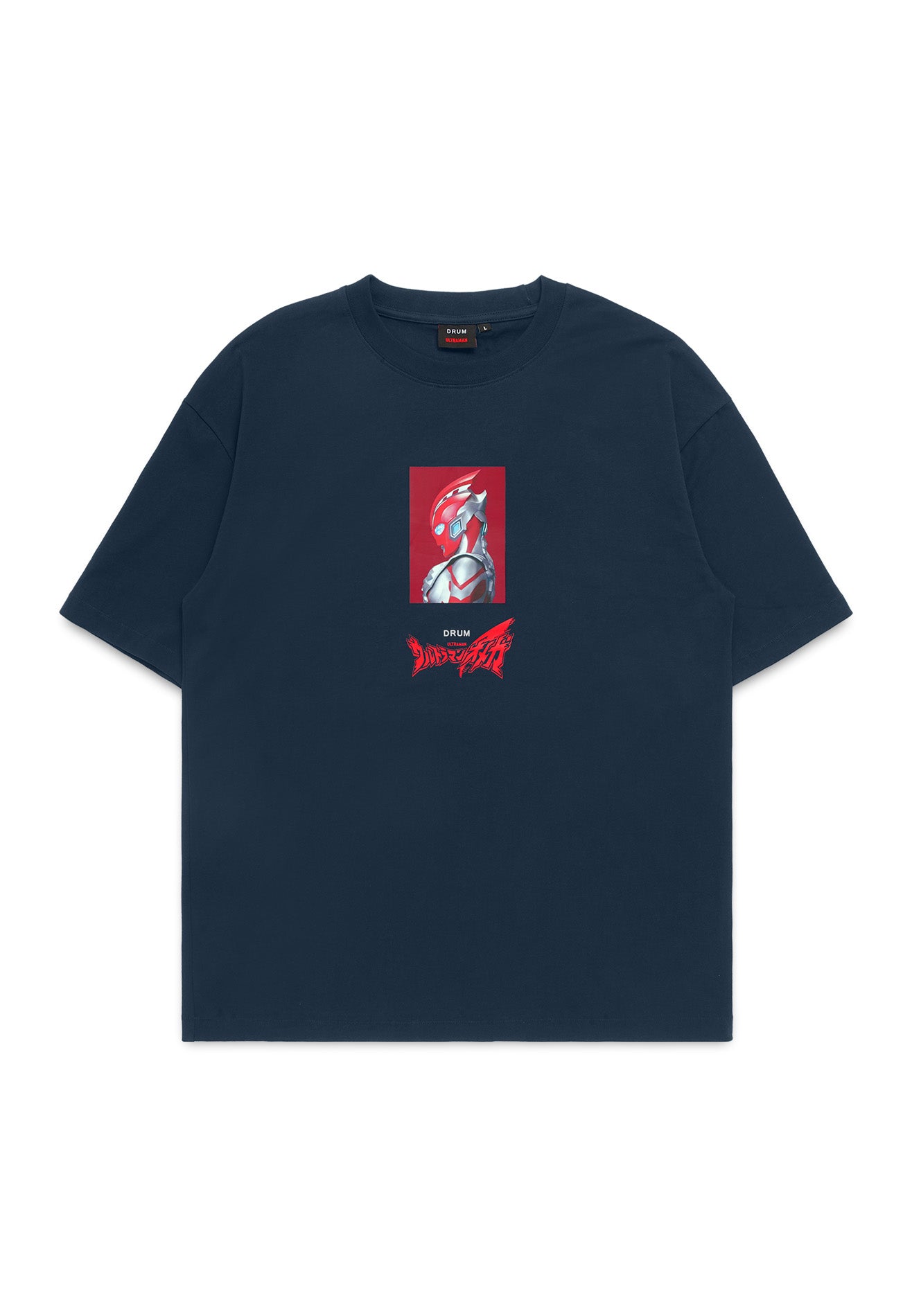 DRUM | Ultraman Omega Oversized Tee Logo Embroidery -Dark Blue
