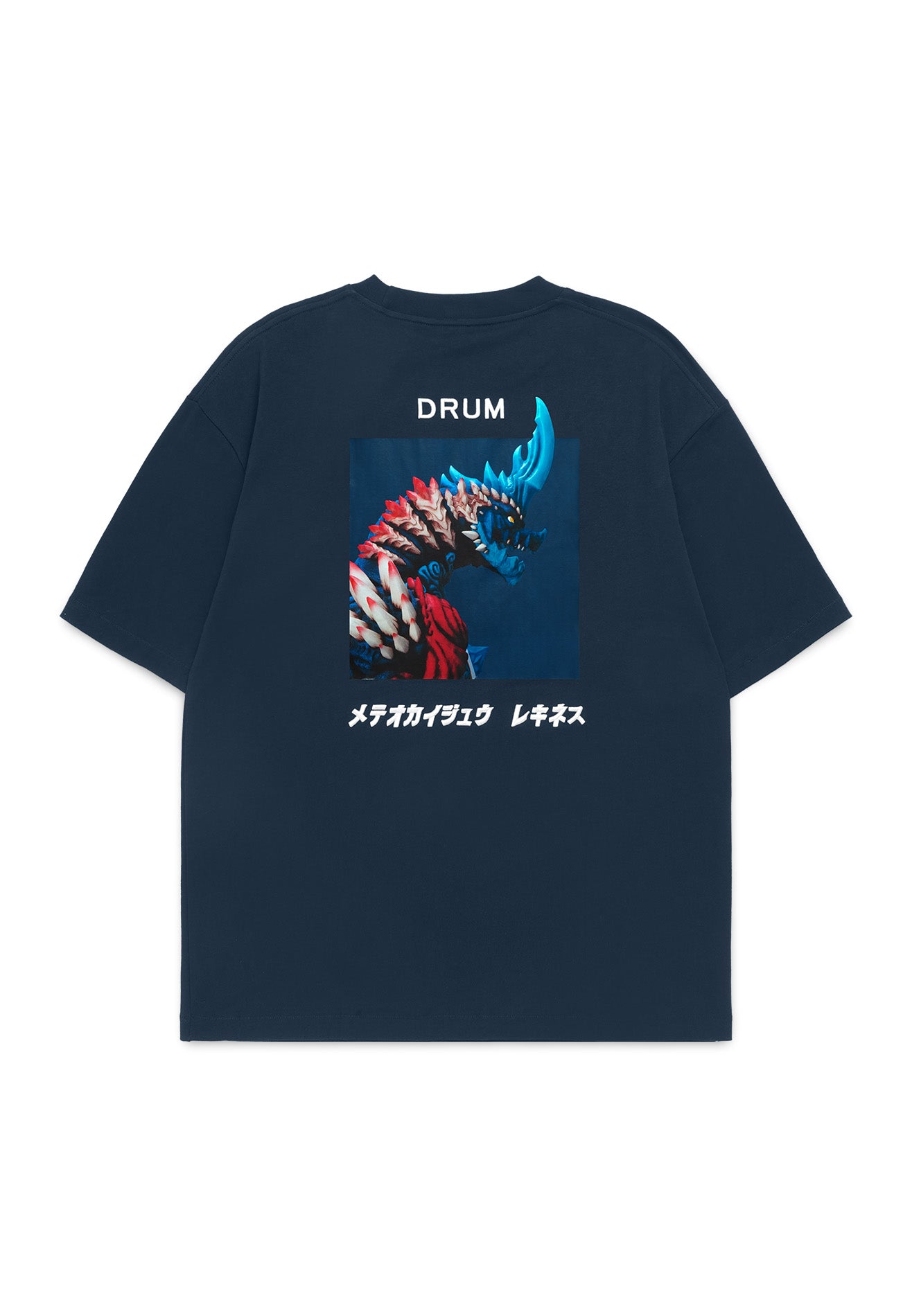 DRUM | Ultraman Omega Oversized Tee Logo Embroidery -Dark Blue