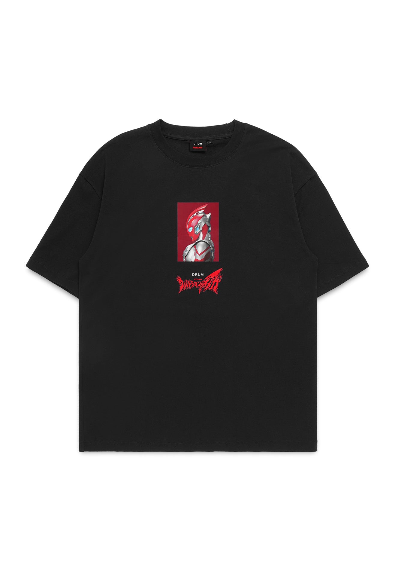 DRUM | Ultraman Omega Oversized Tee Logo Embroidery -Black