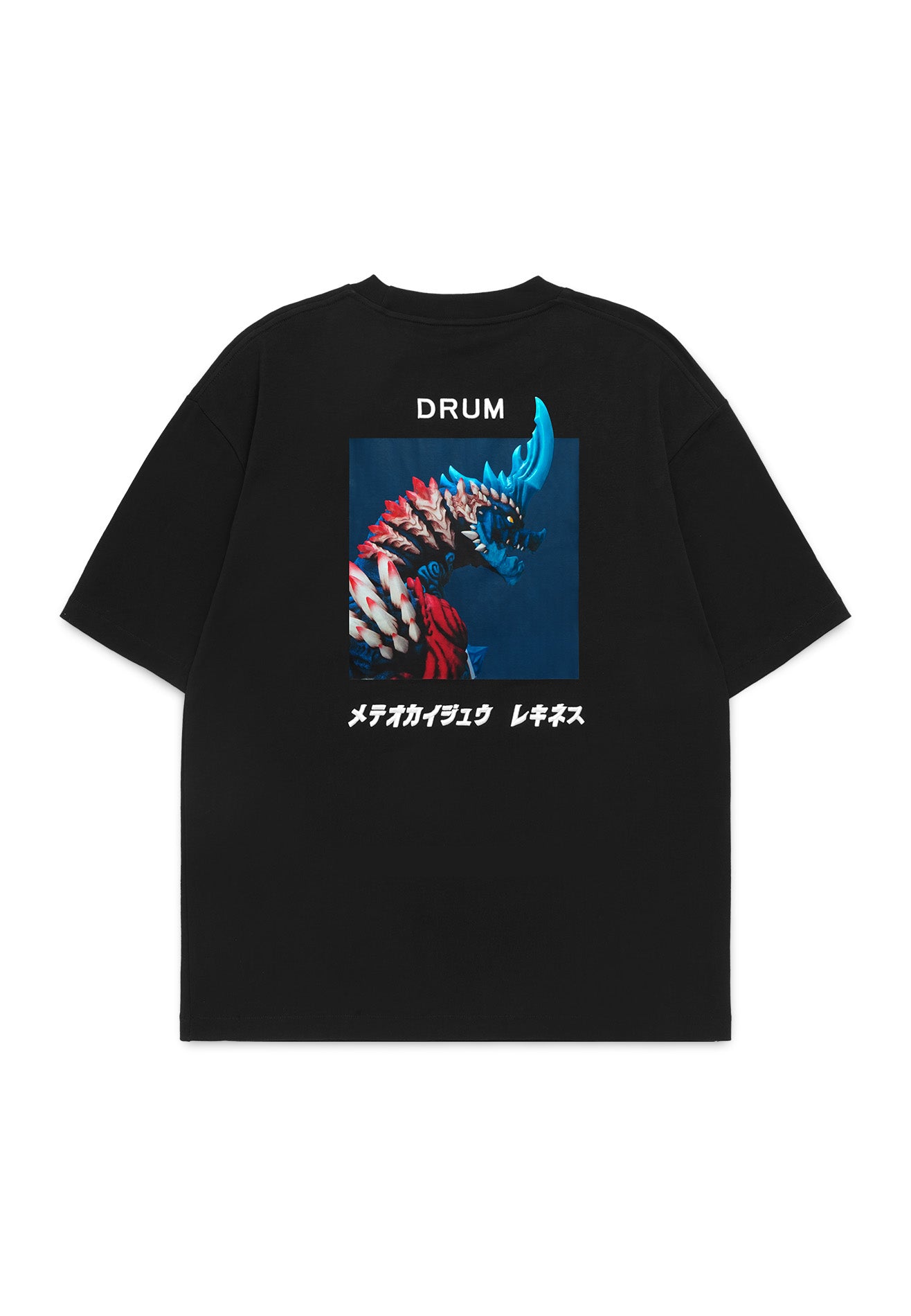DRUM | Ultraman Omega Oversized Tee Logo Embroidery -Black