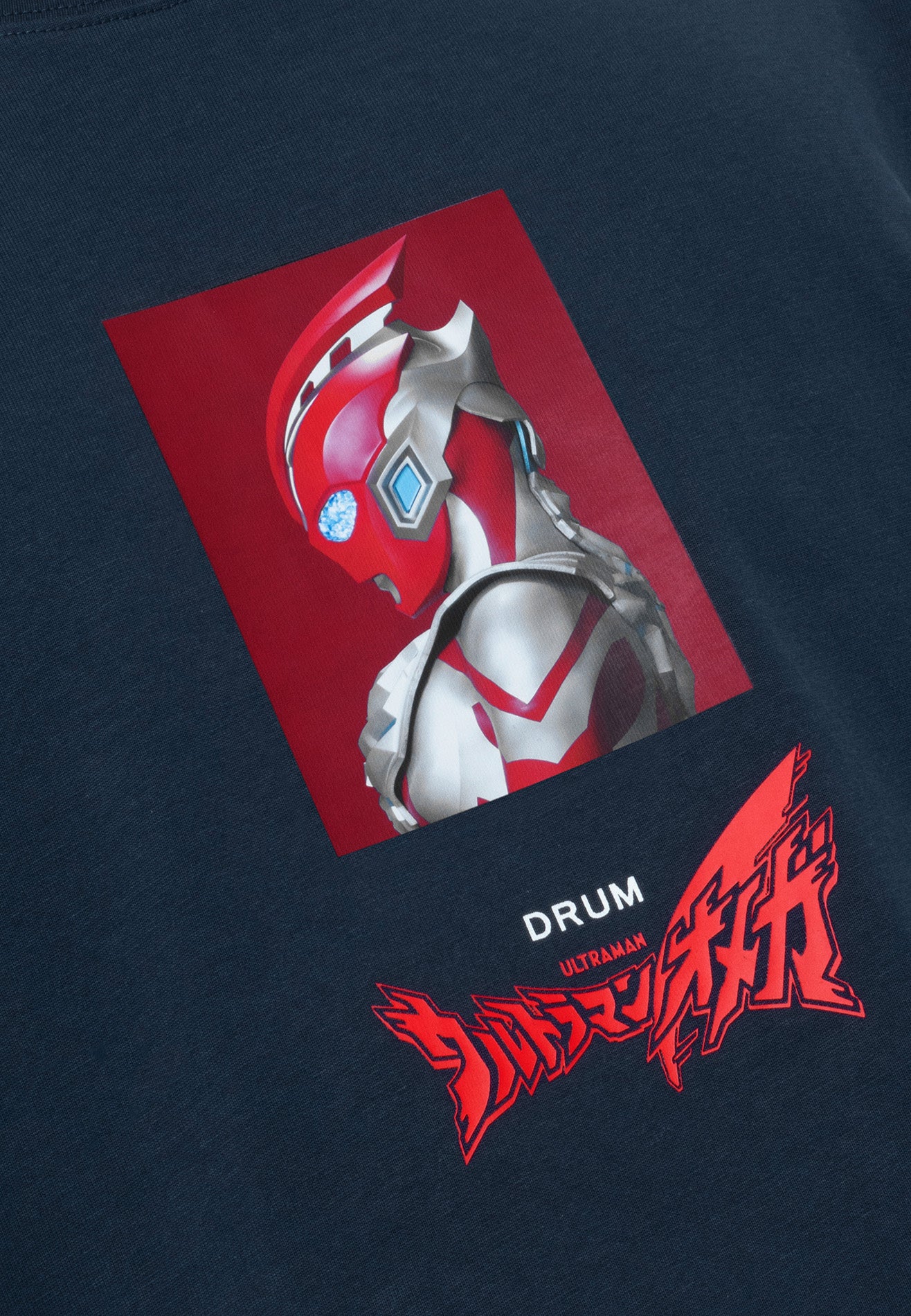 DRUM | Ultraman Omega Oversized Tee Logo Embroidery -Dark Blue