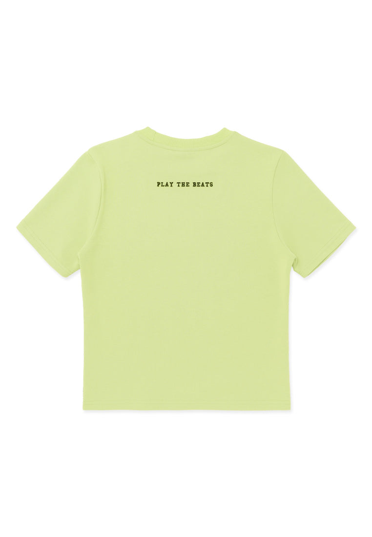 DRUM SELECT Women Toothbrush Embroidery Top-Light Green