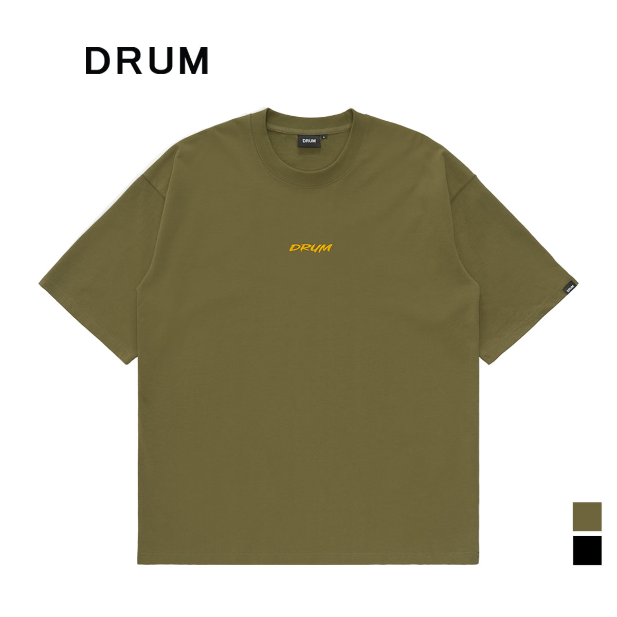 DRUM S. Beats Flocking Oversized Tee- Army Green