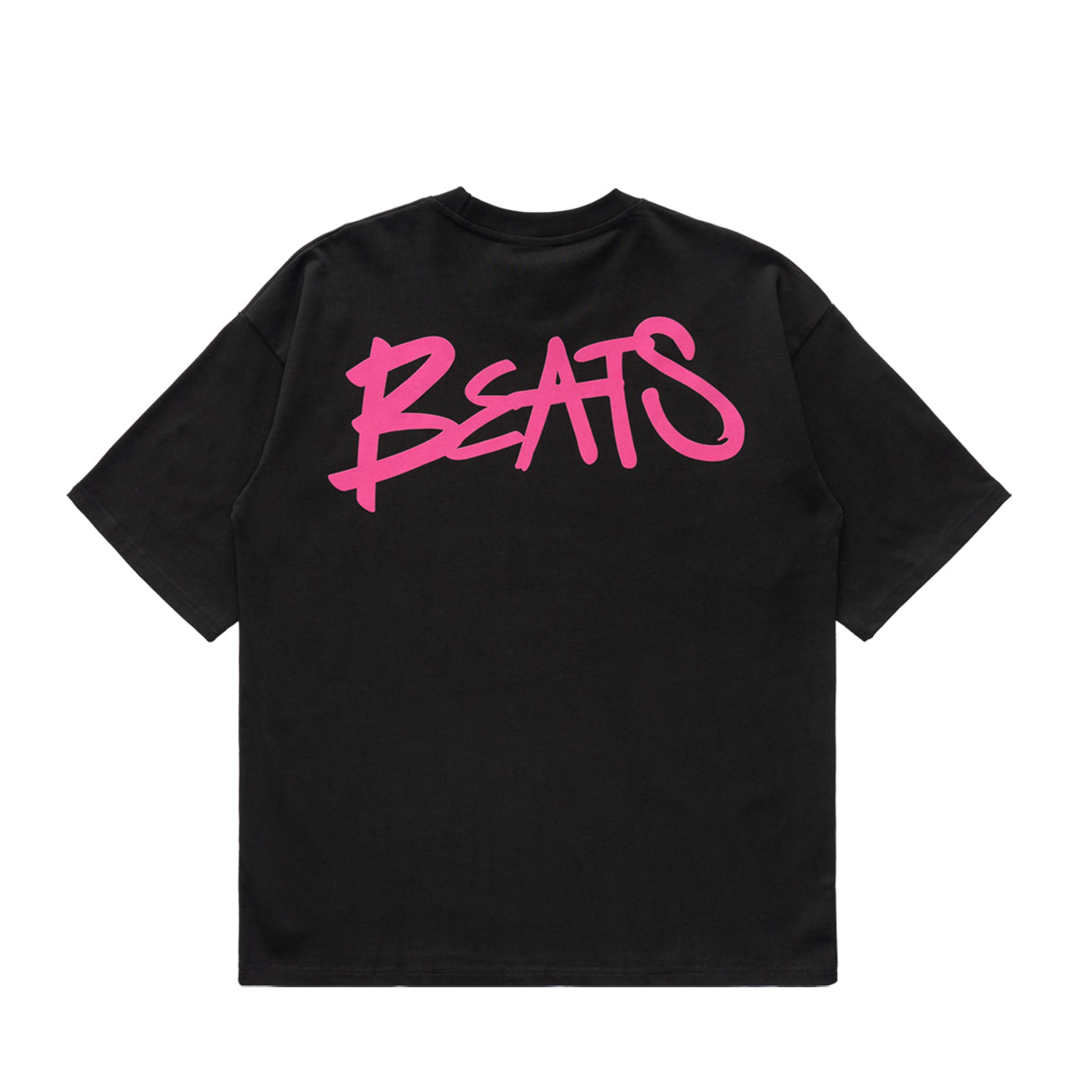 DRUM S. Beats Flocking Oversized Tee- Black