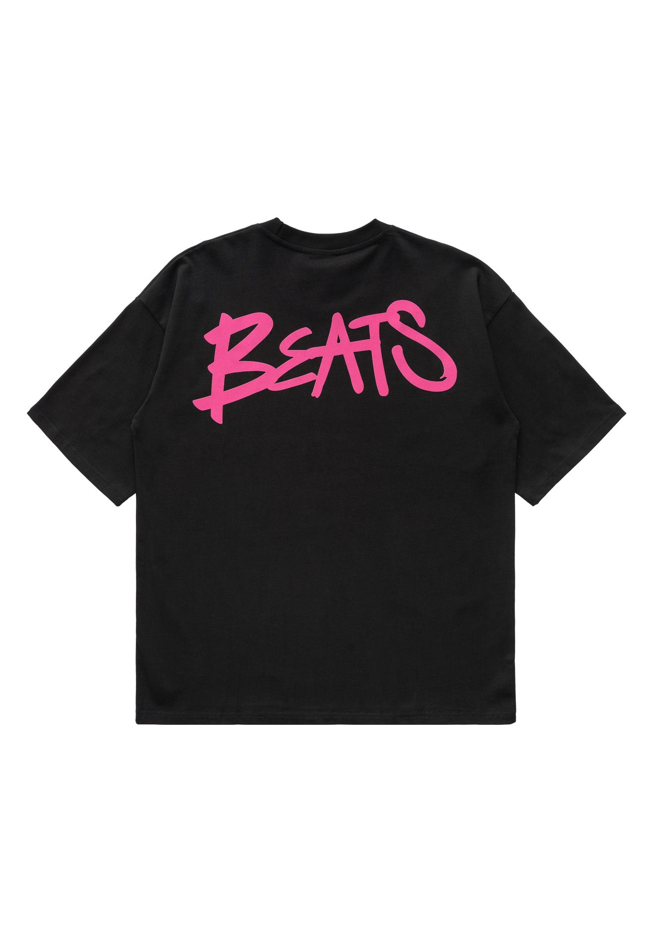 DRUM S. Beats Flocking Oversized Tee- Black