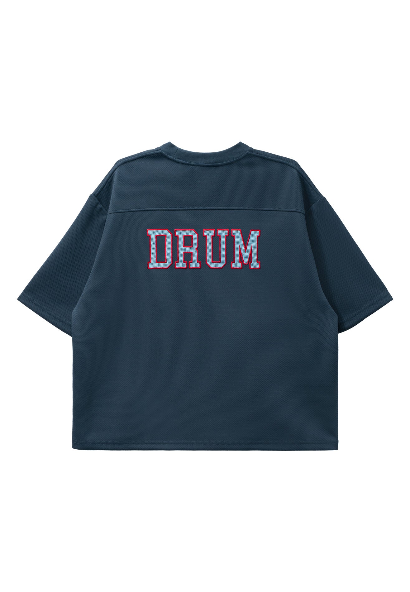 DRUM S. Applique 80 Embroidery Oversized Boxy Tee- Navy