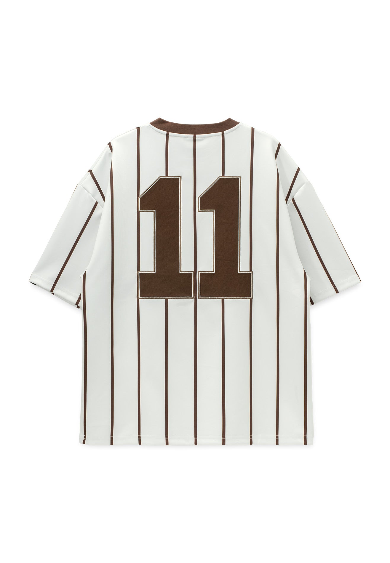 DRUM S. Vertical Striped Printed Oversized Jersey- White