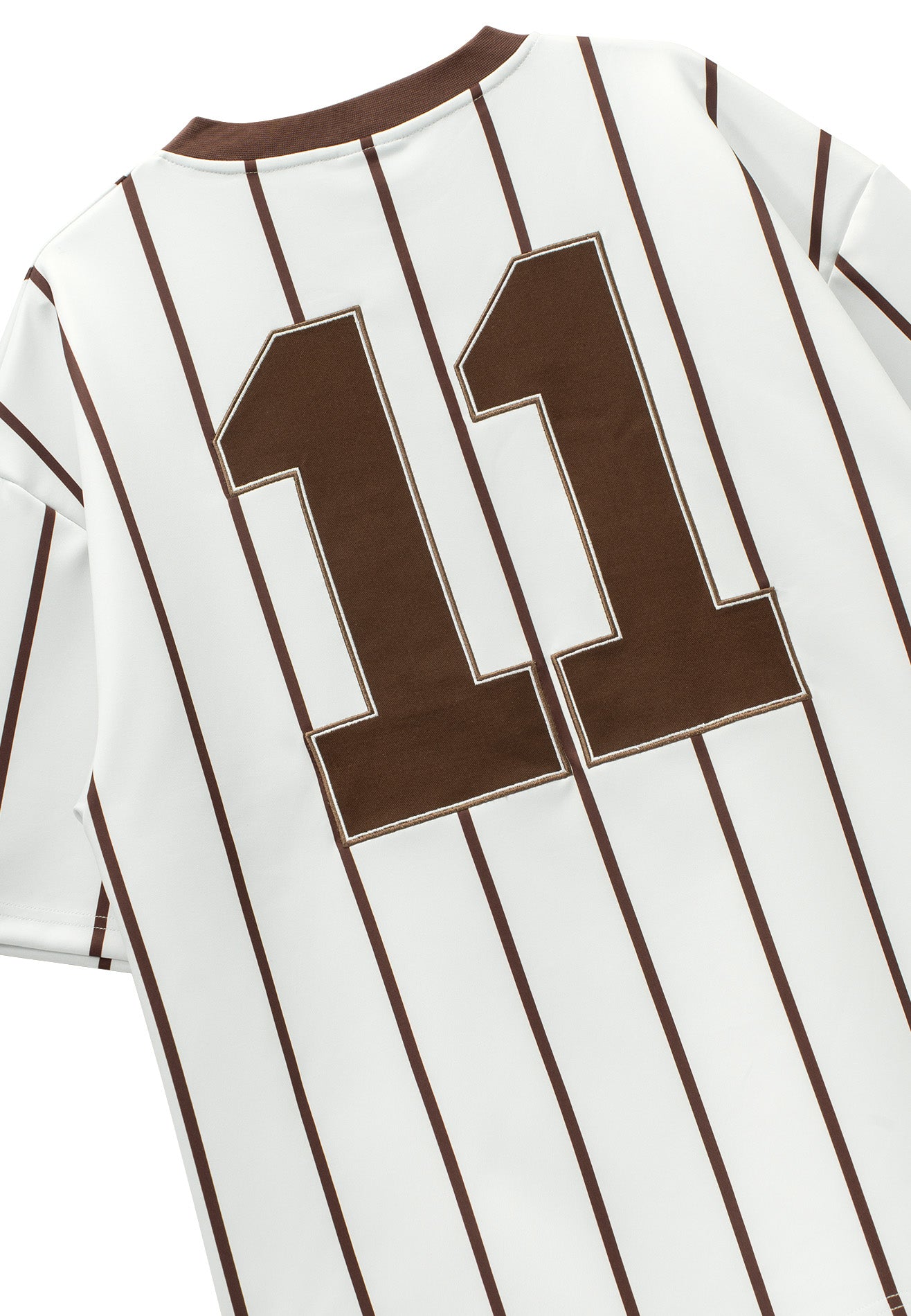 DRUM S. Vertical Striped Printed Oversized Jersey- White