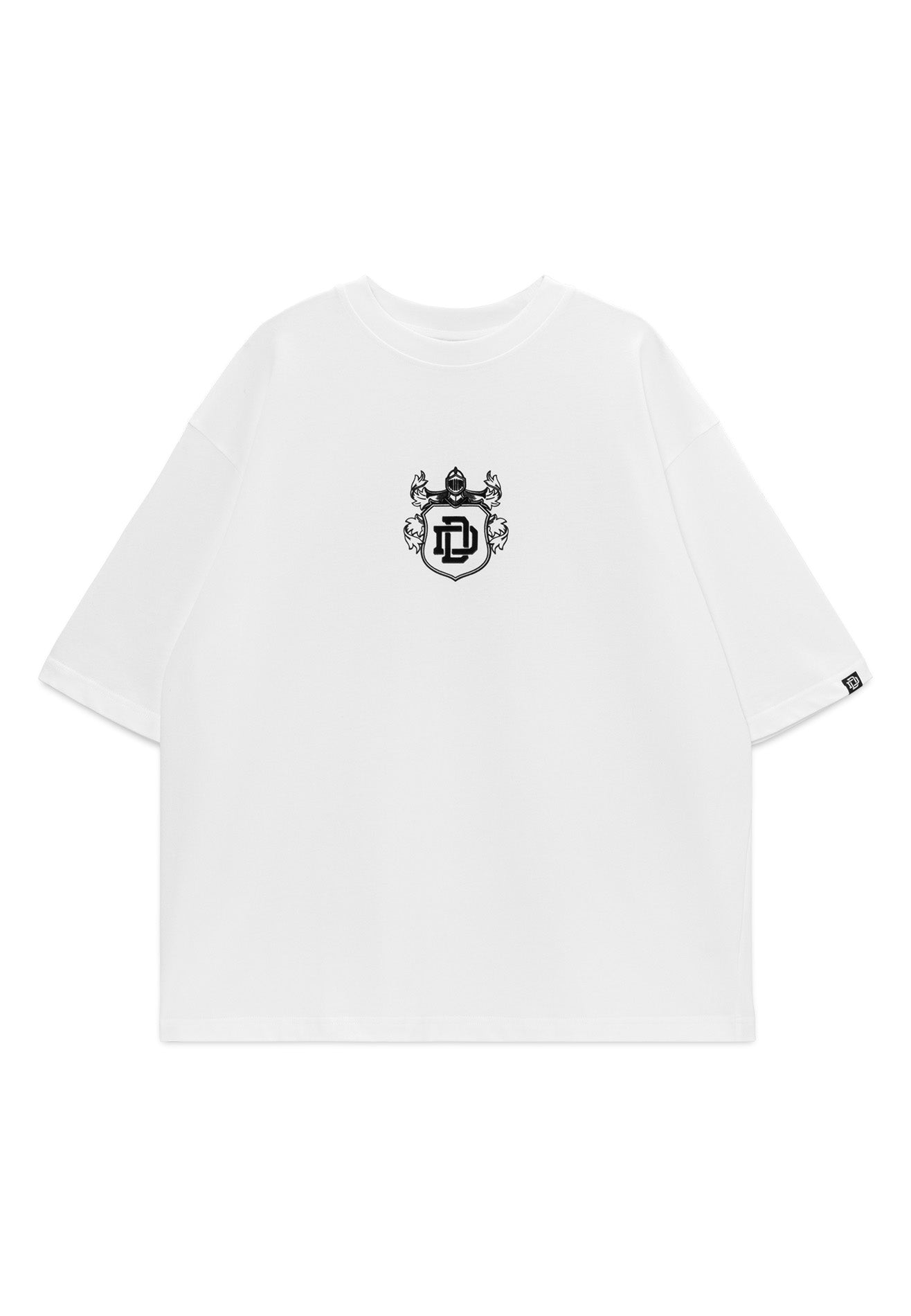 DRUM S. Iconic Velvet Flocking Oversized Tee- White
