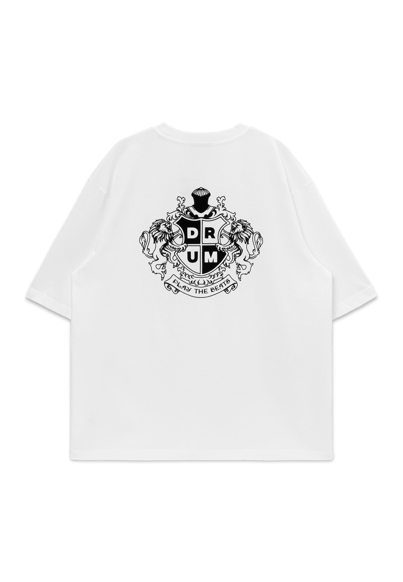 DRUM S. Iconic Velvet Flocking Oversized Tee- White