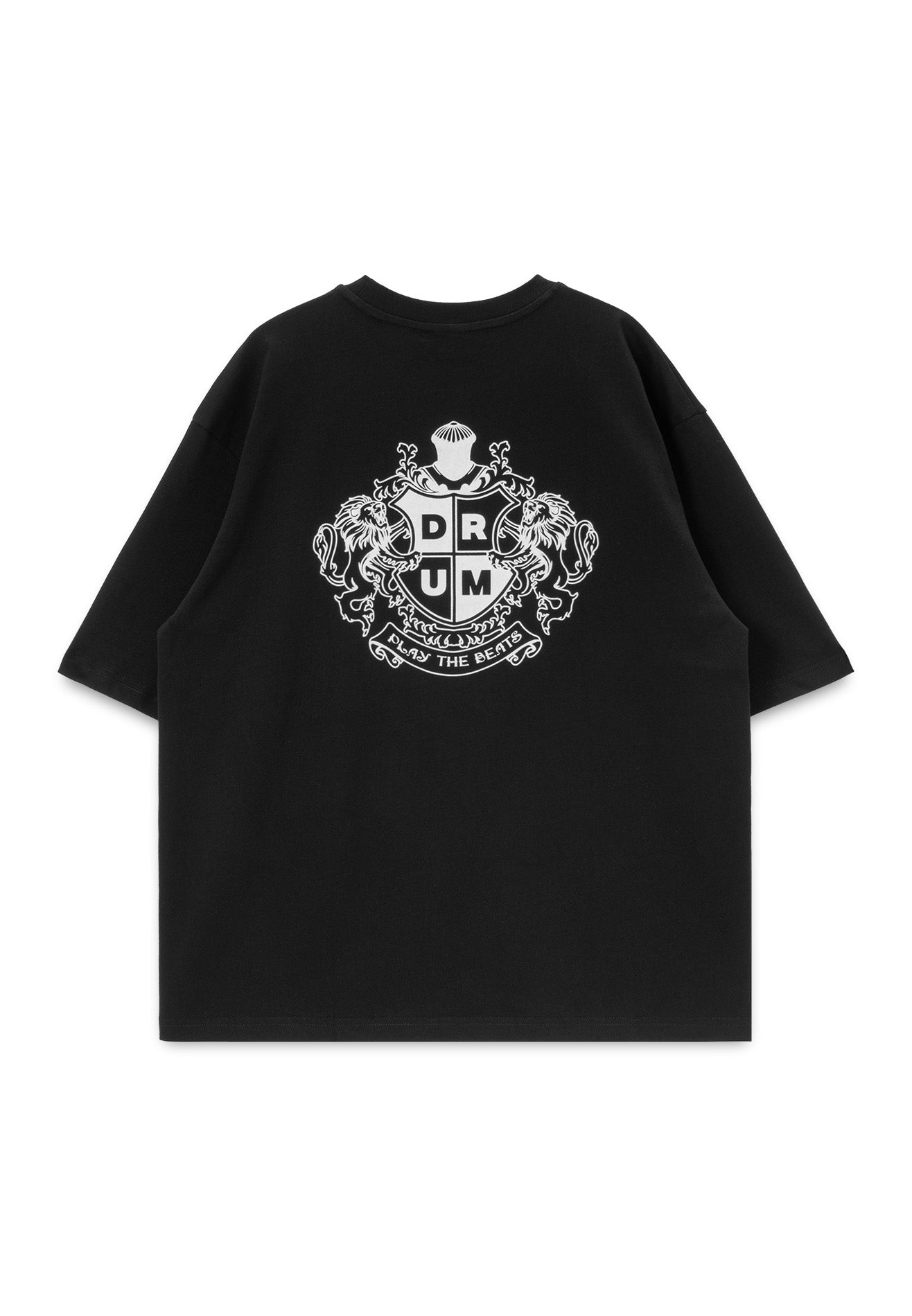 DRUM S. Iconic Velvet Flocking Oversized Tee- Black