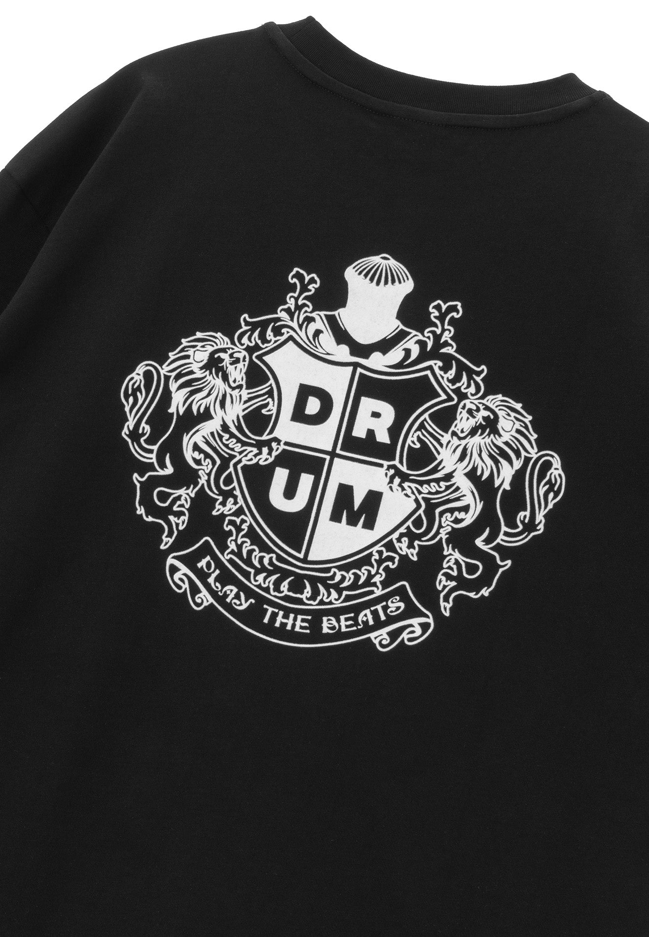 DRUM S. Iconic Velvet Flocking Oversized Tee- Black