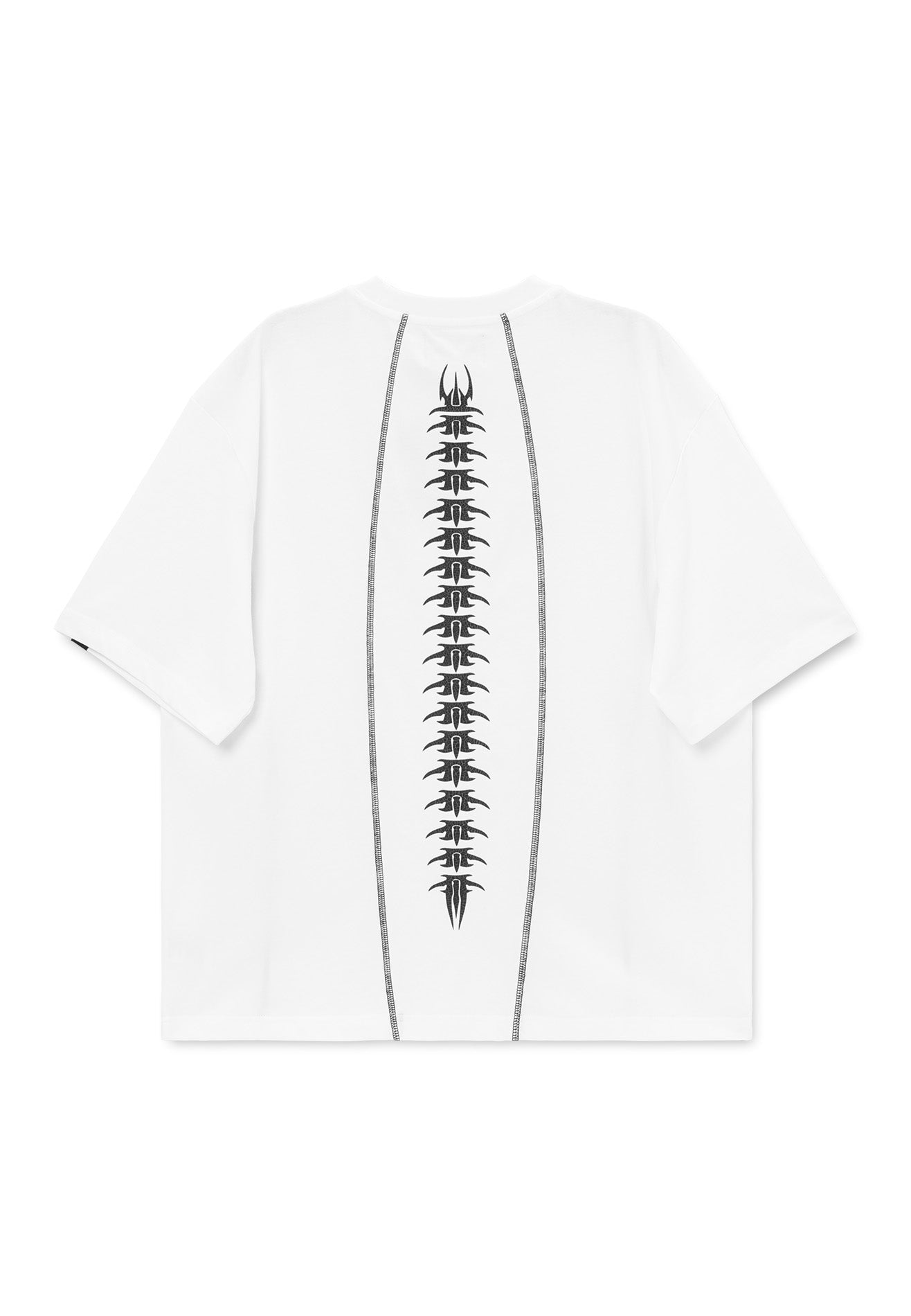 DRUM X AOS Trible Graphic Cracking Rubber Print Oversized Tee- White