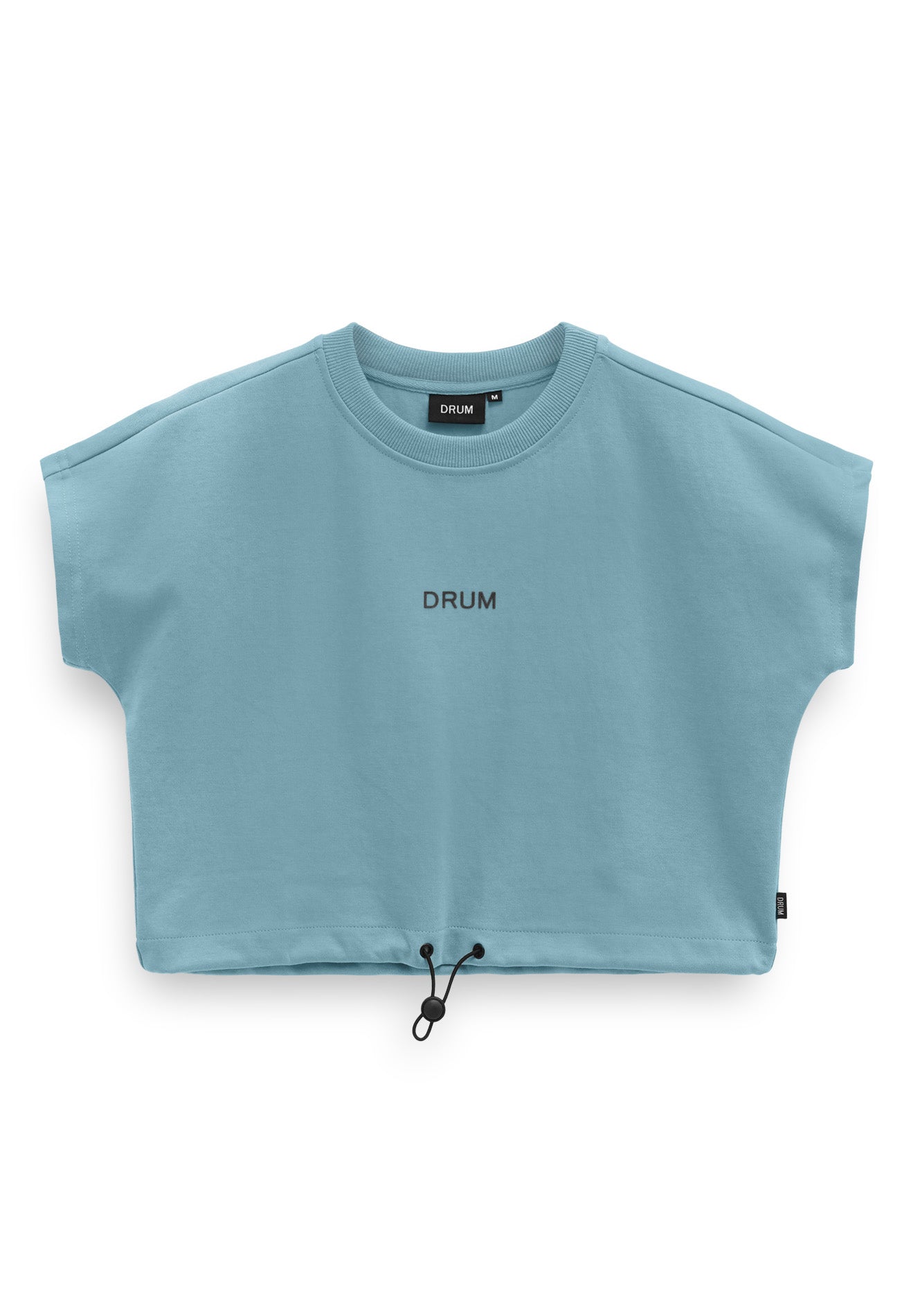 DRUM SELECT Women Drawstring Crop Top- Blue